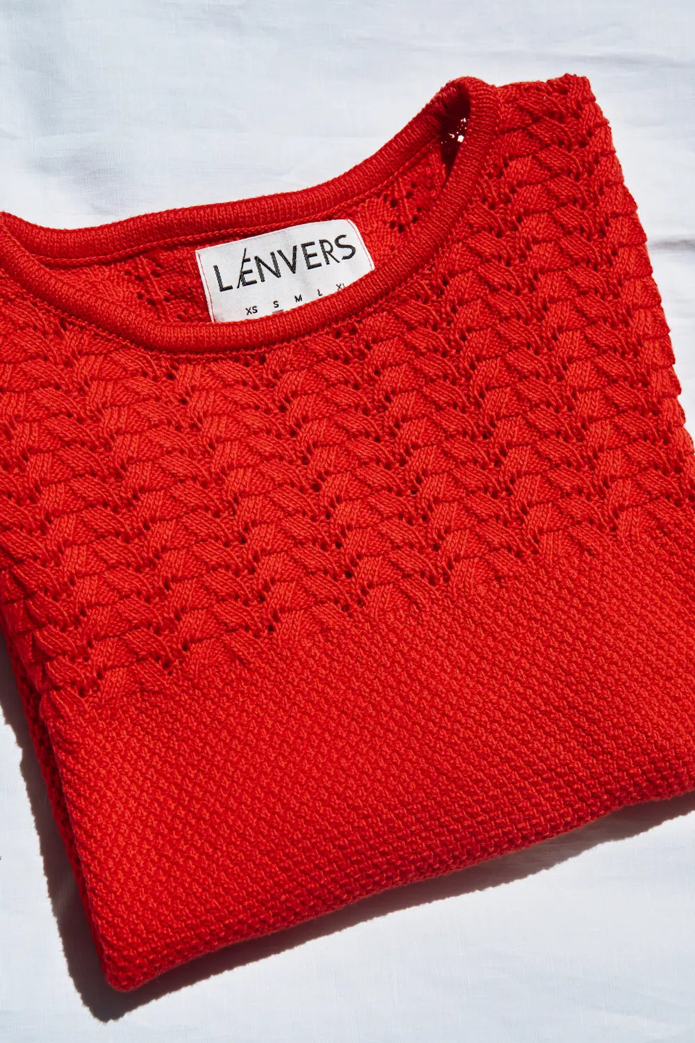 LIZ Lace Top in Organic Cotton - Red