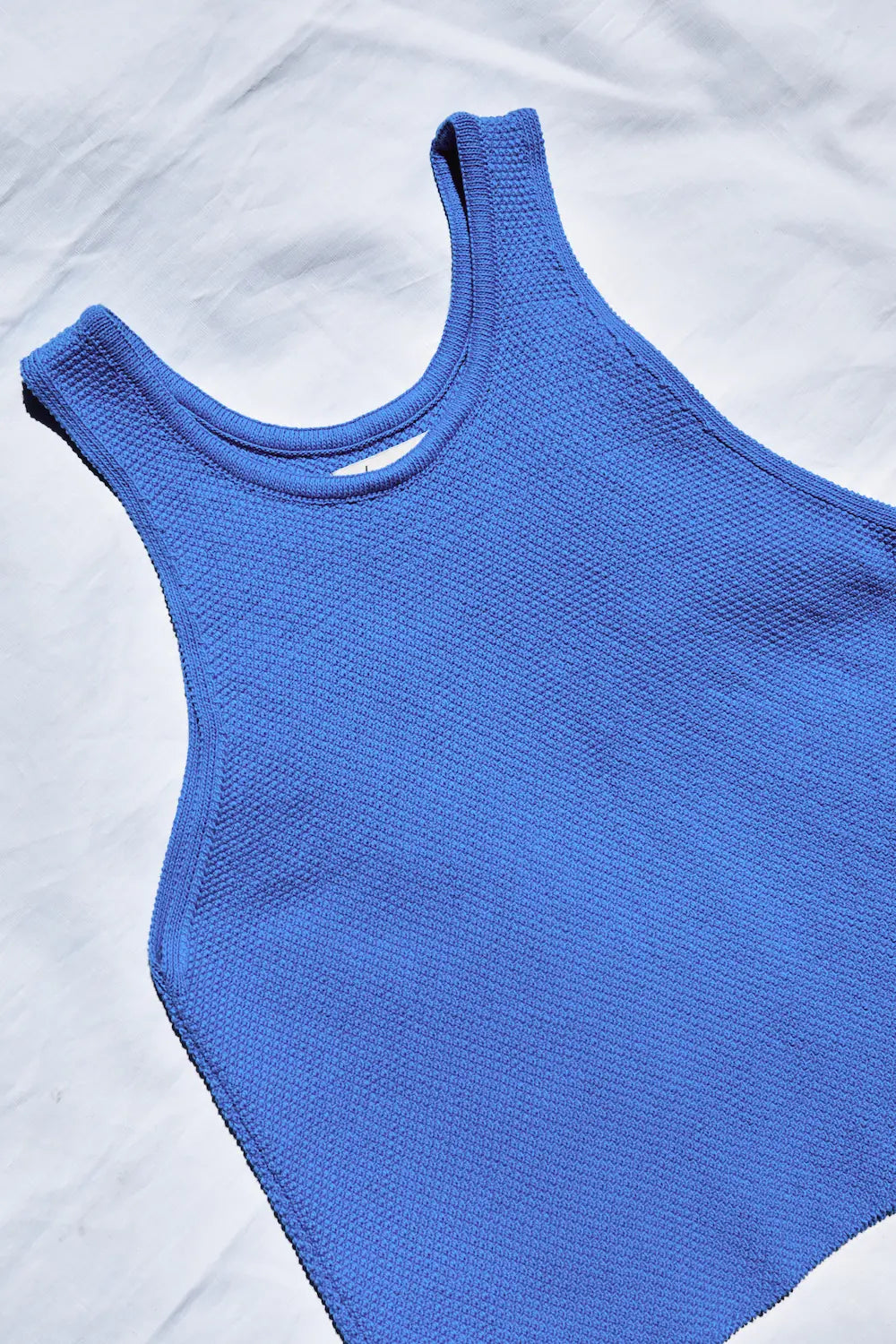 LARA Tank Top in Organic Cotton - Cyan Blue