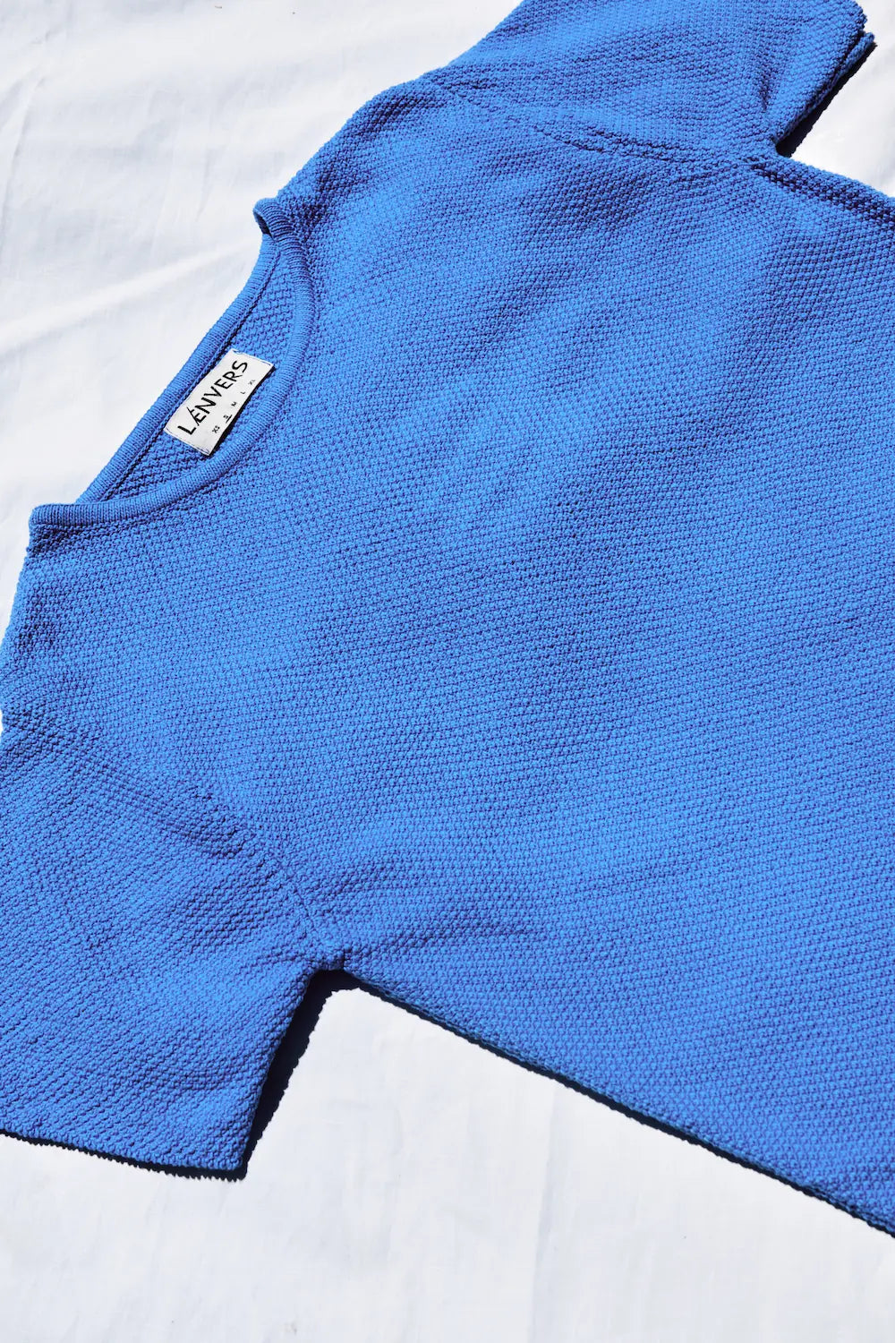 LÉA Short-Sleeve Tee in Organic Cotton - Cyan Blue