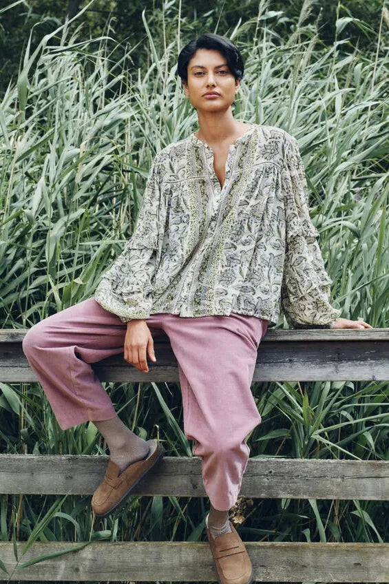 East Odette Hand-Woodblock Print Blouse Multi