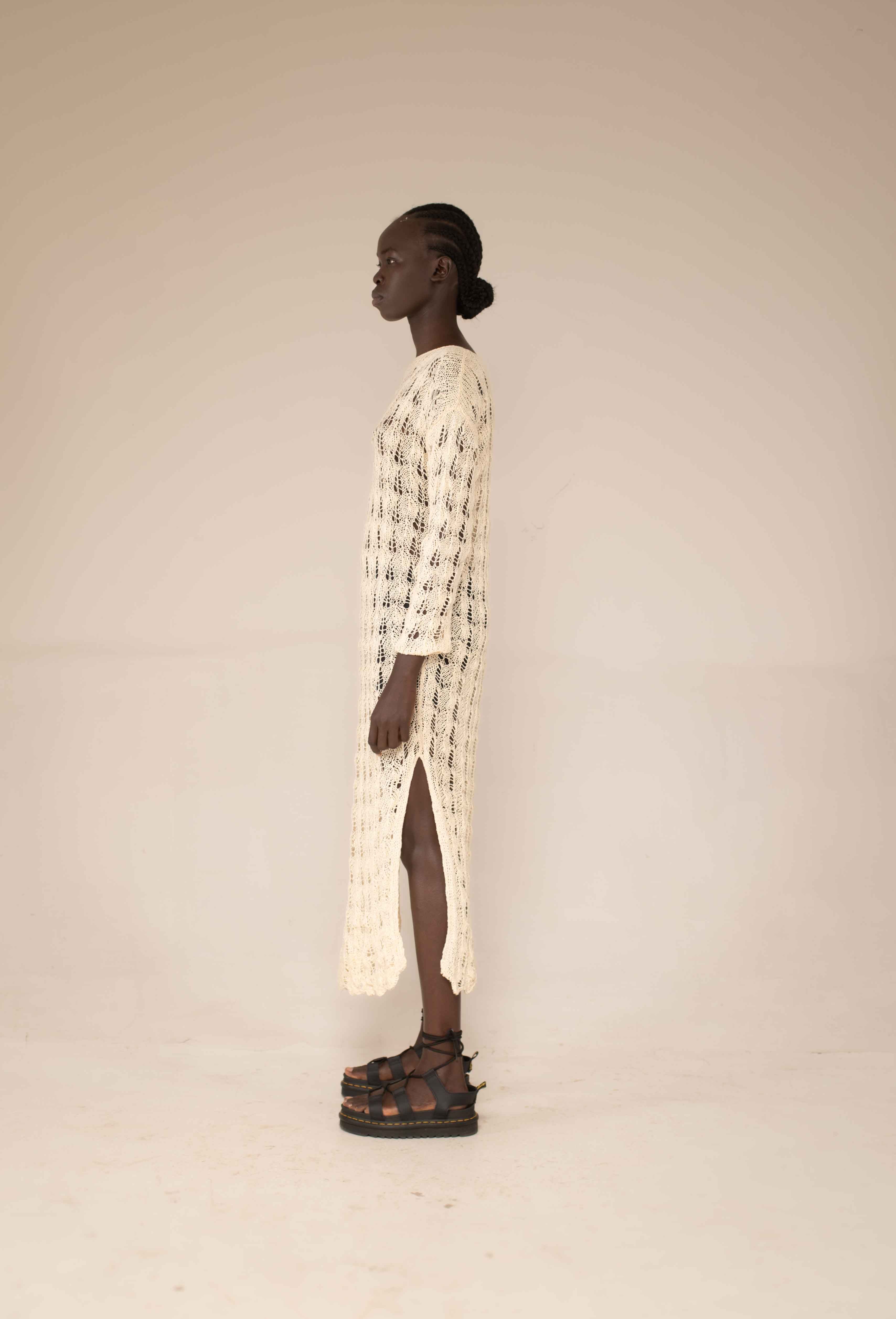 Knitted silk and cotton slip