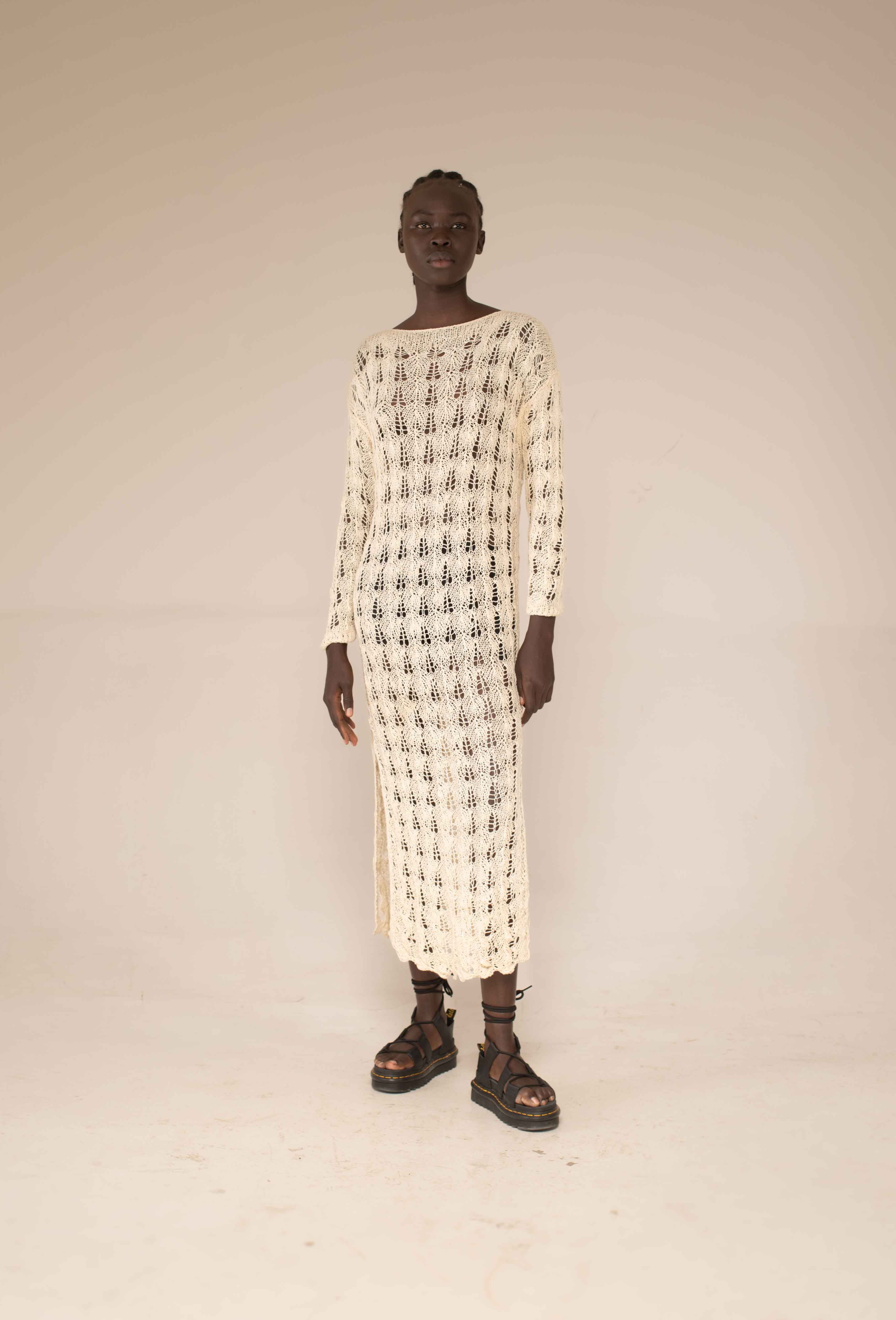 Knitted silk and cotton slip