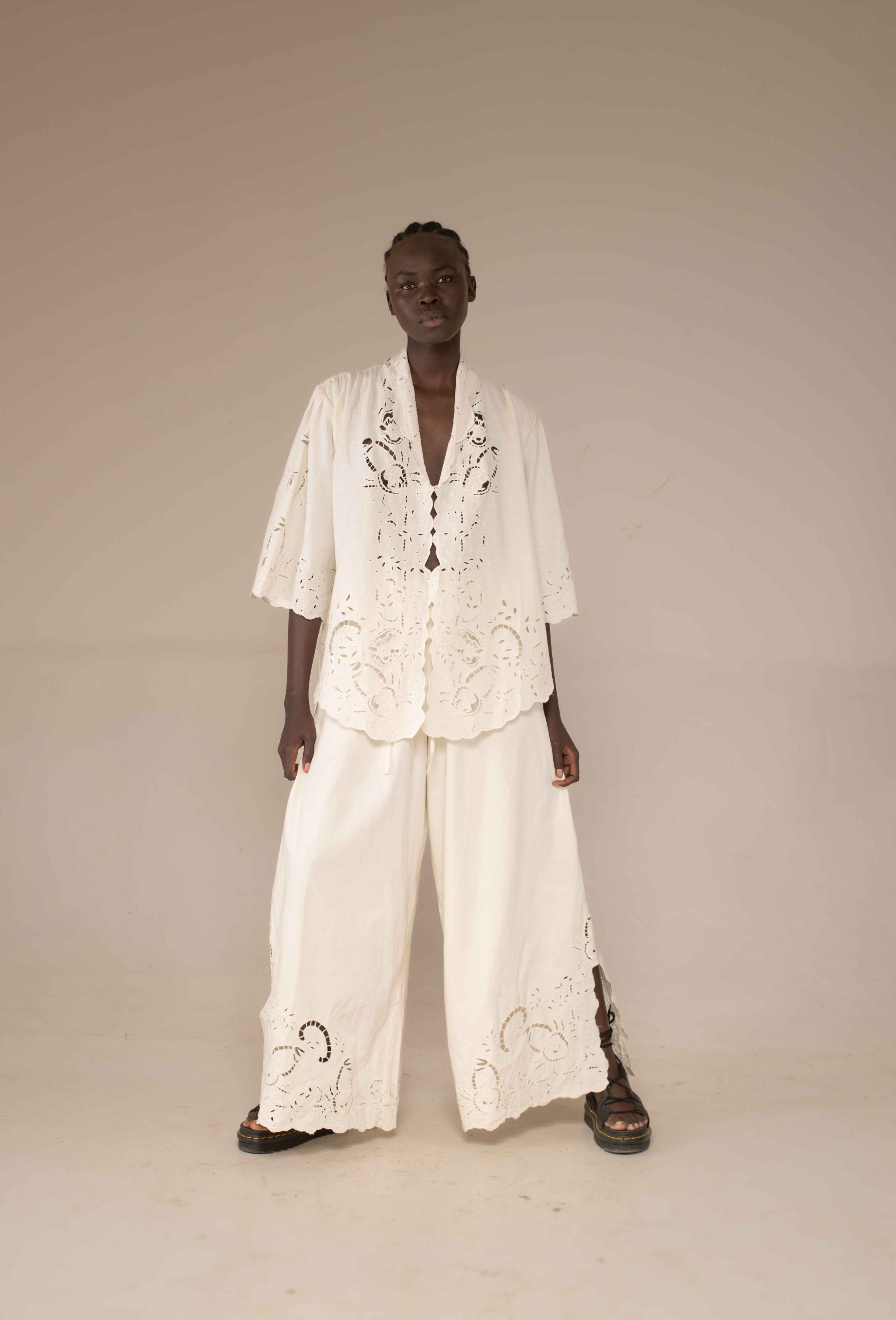 Sarabi Shirt - Crab cut out embroidery