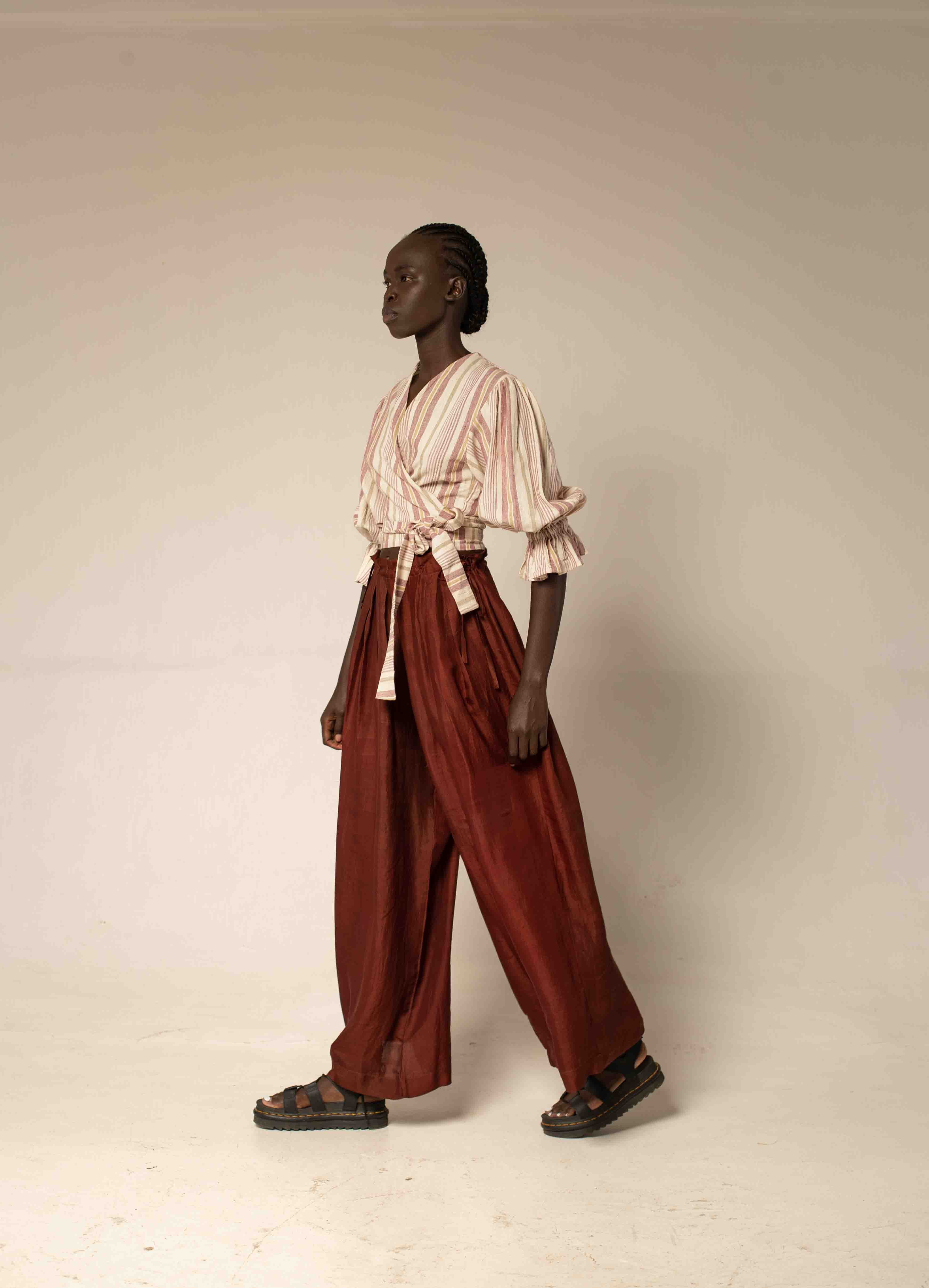 Wrap top - Sisal stripe