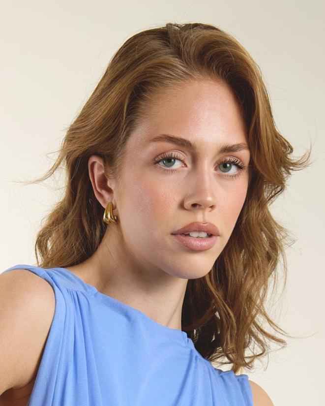 Retro Waterfall Gold Hoops