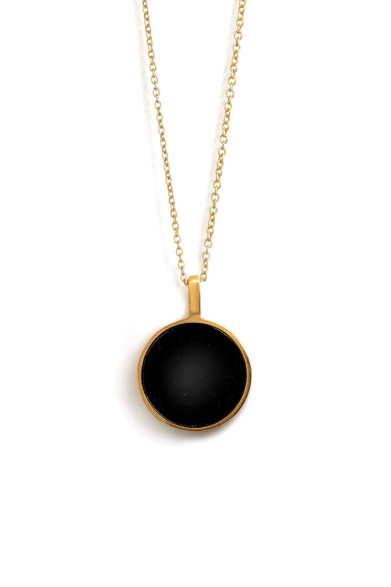 Black Onyx Porthole Necklace