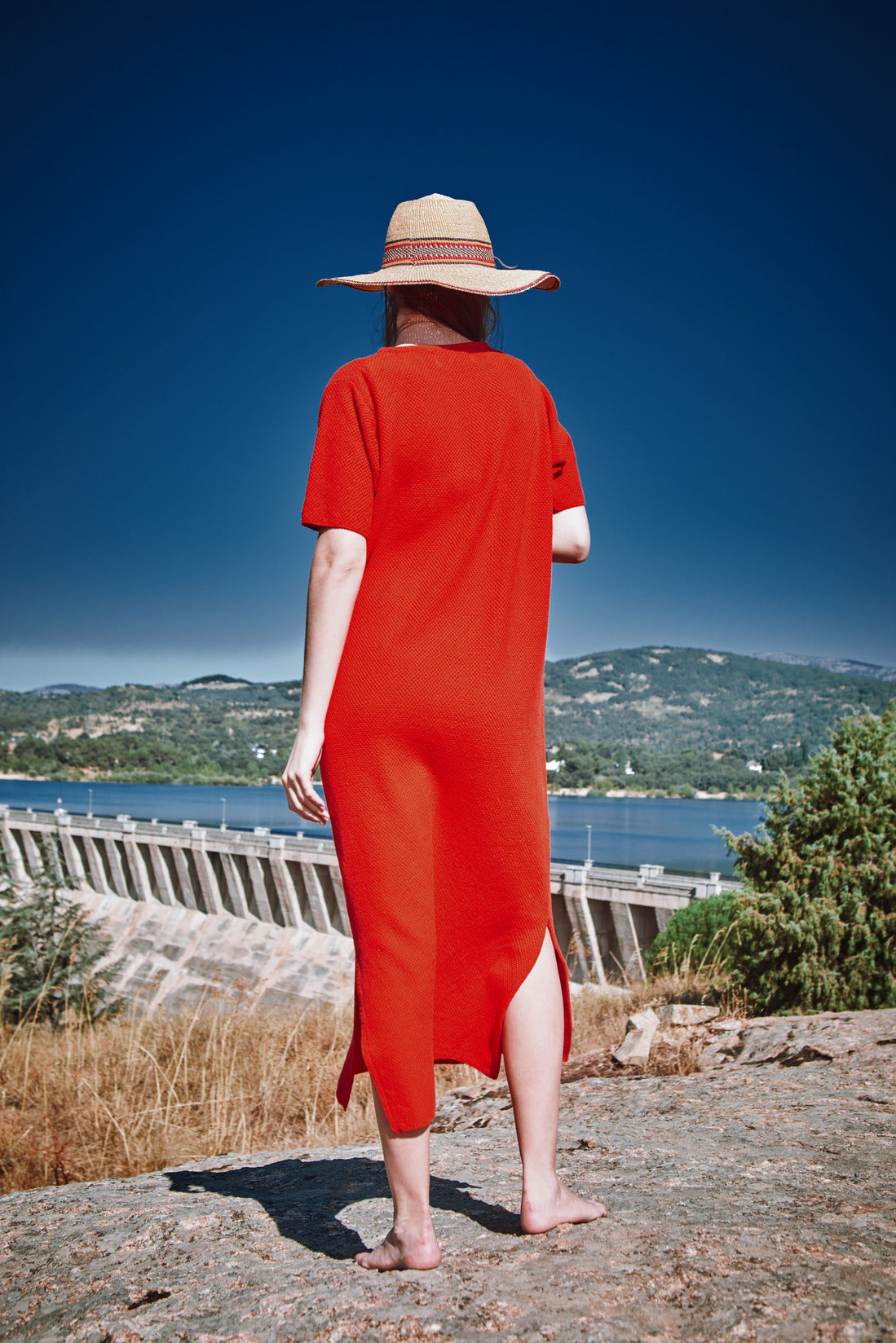 CARLA T-Shirt Dress in Organic Cotton - Red