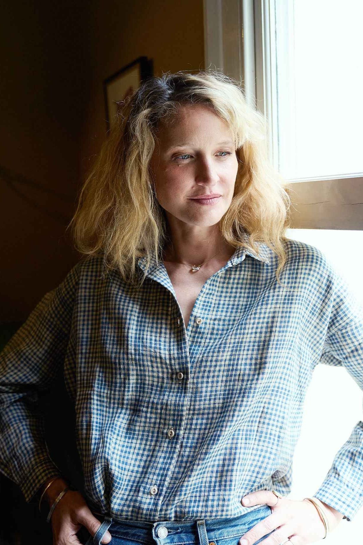 agnes shirt | coastal blue check