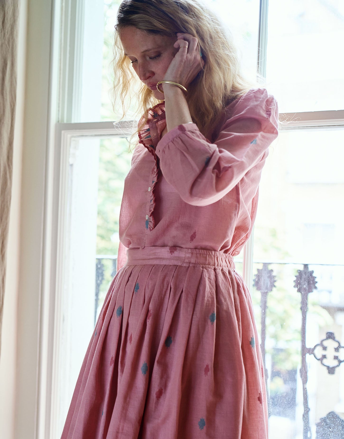 nina blouse | blush jamdani