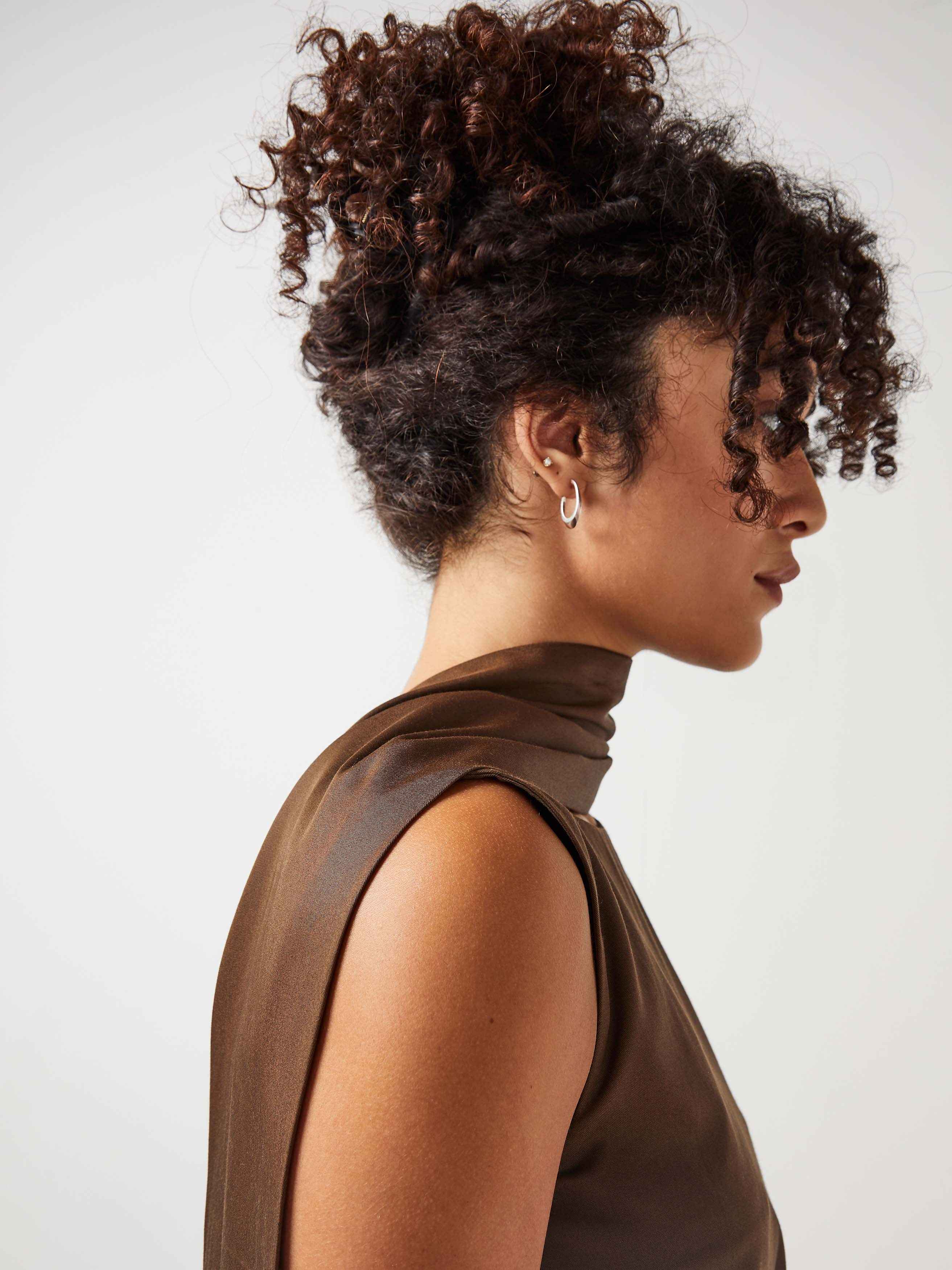 Jardin Scarf Mini Dress in Coffee