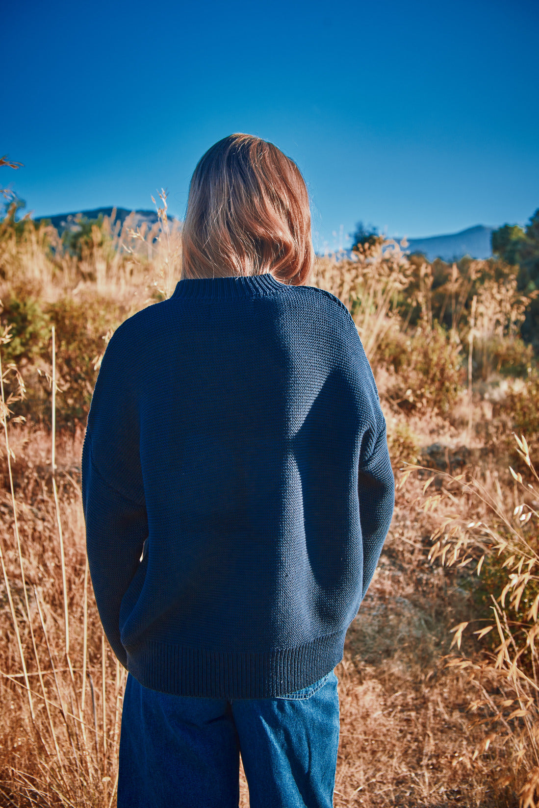 ESTELLE Teddy Jacket in Organic Cotton - Navy