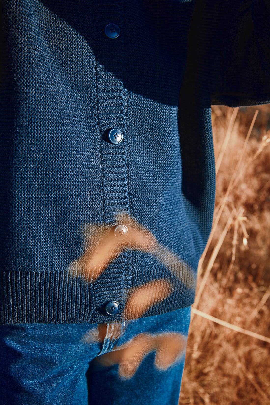 ESTELLE Teddy Jacket in Organic Cotton - Navy