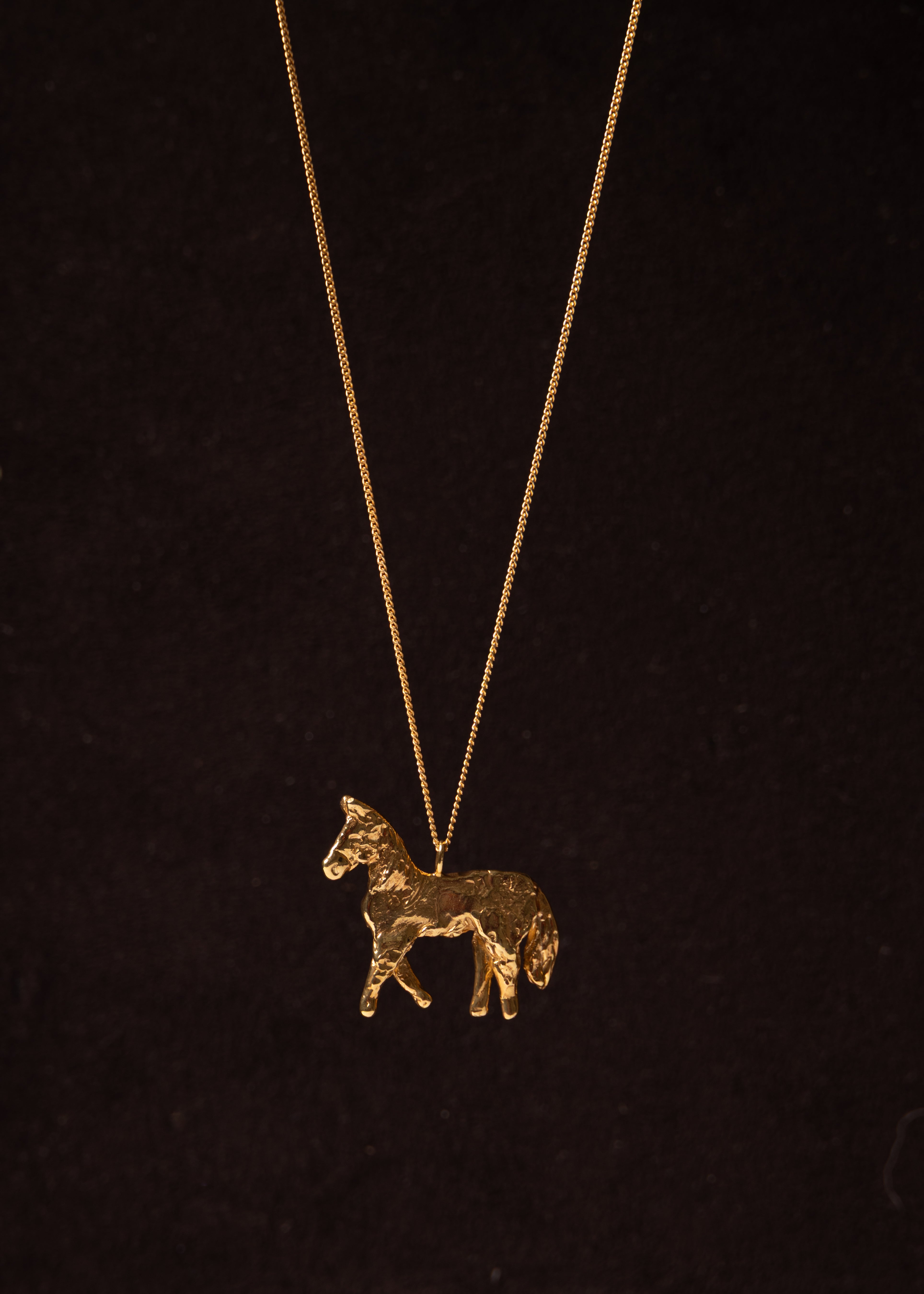 Horse Necklace Gold