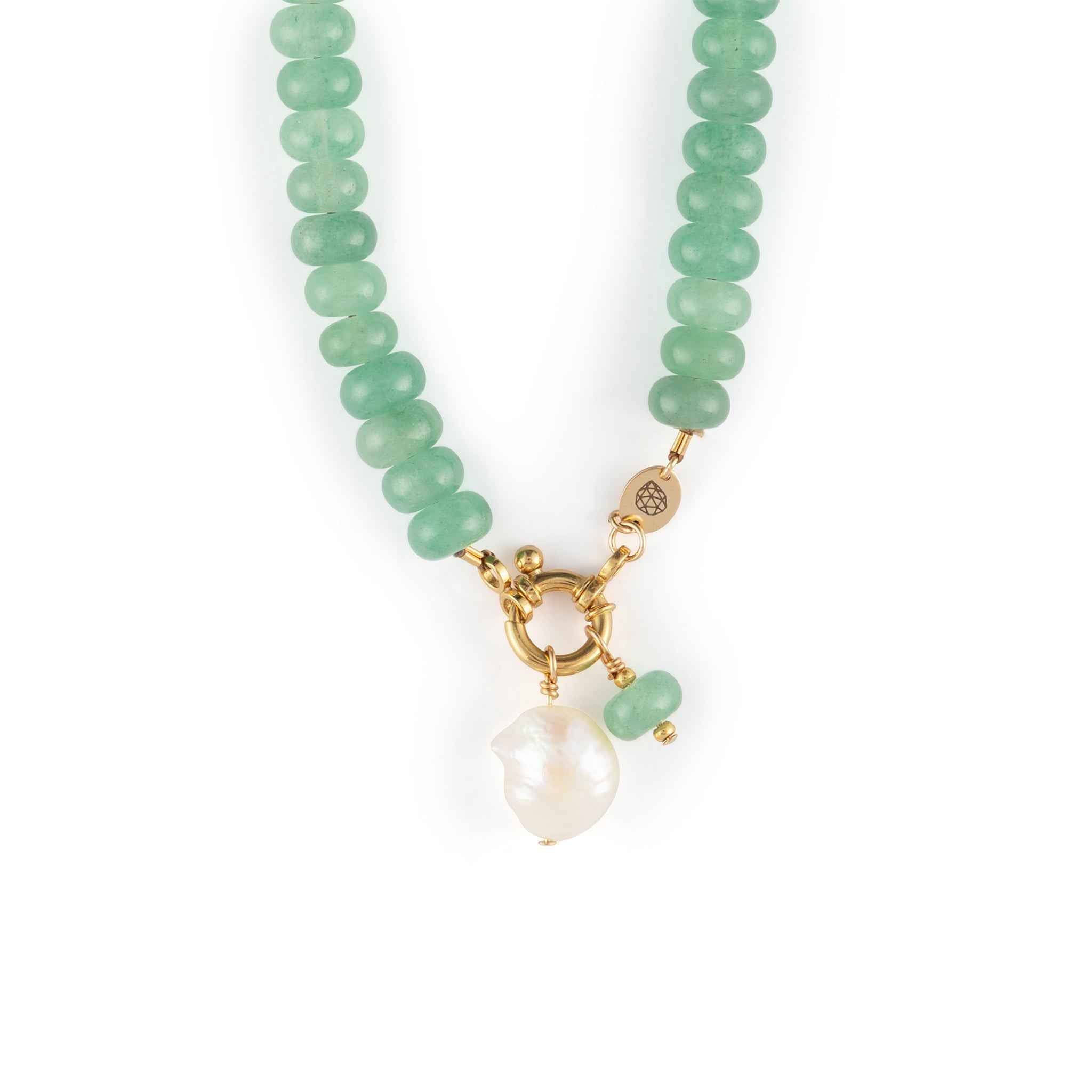 Green Aventurine Statement Beaded Necklace