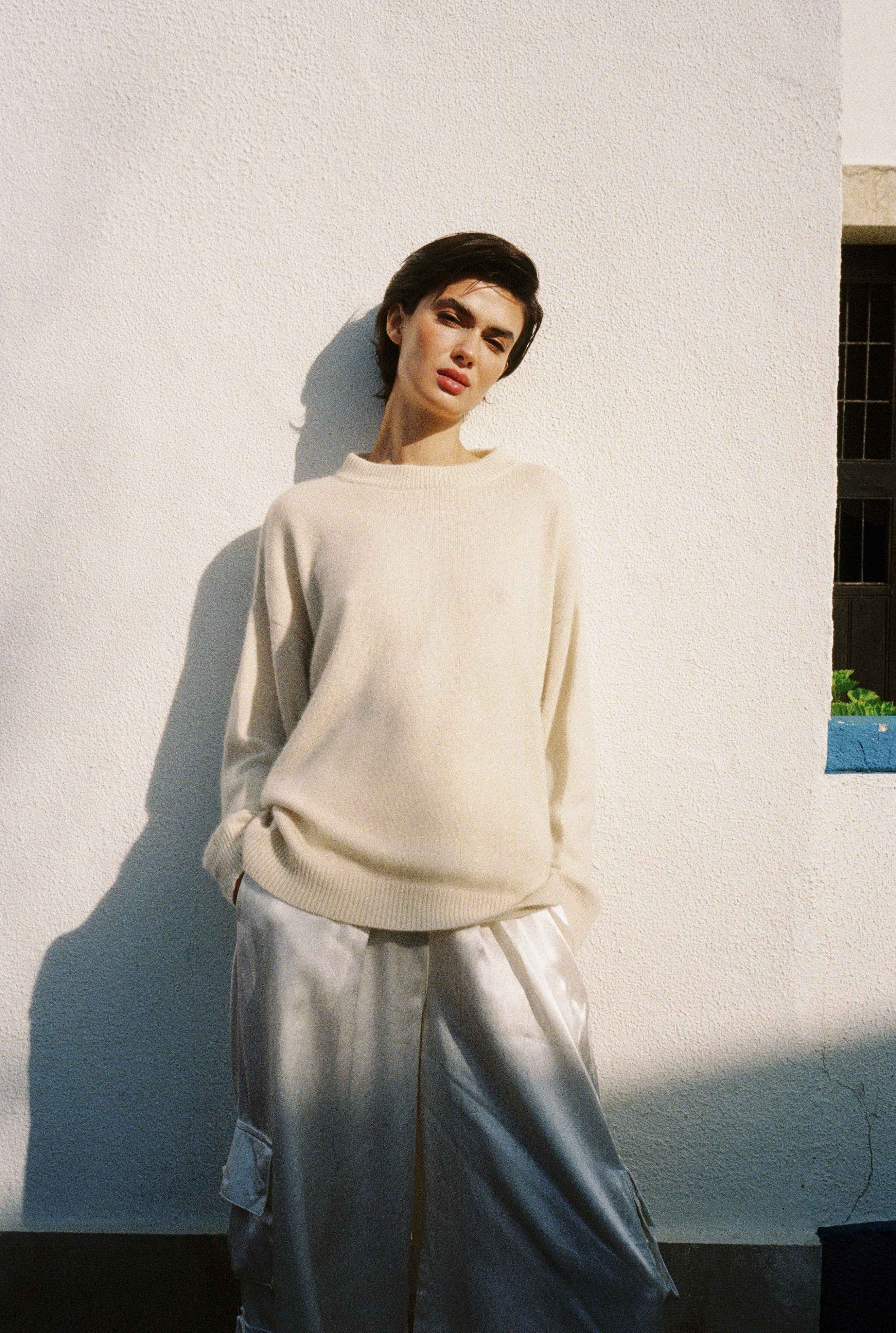 SILK CARGO TROUSERS