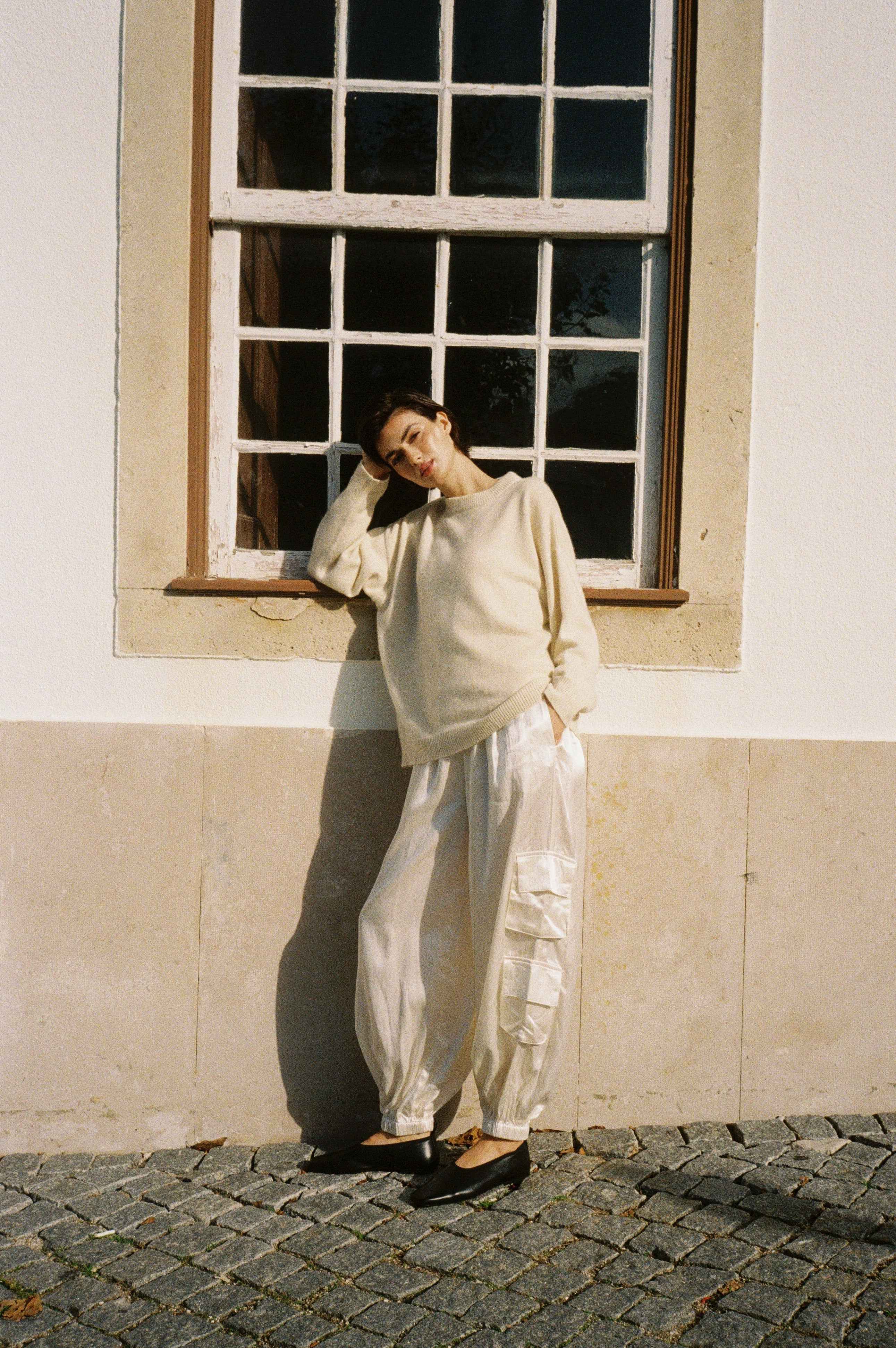 SILK CARGO TROUSERS