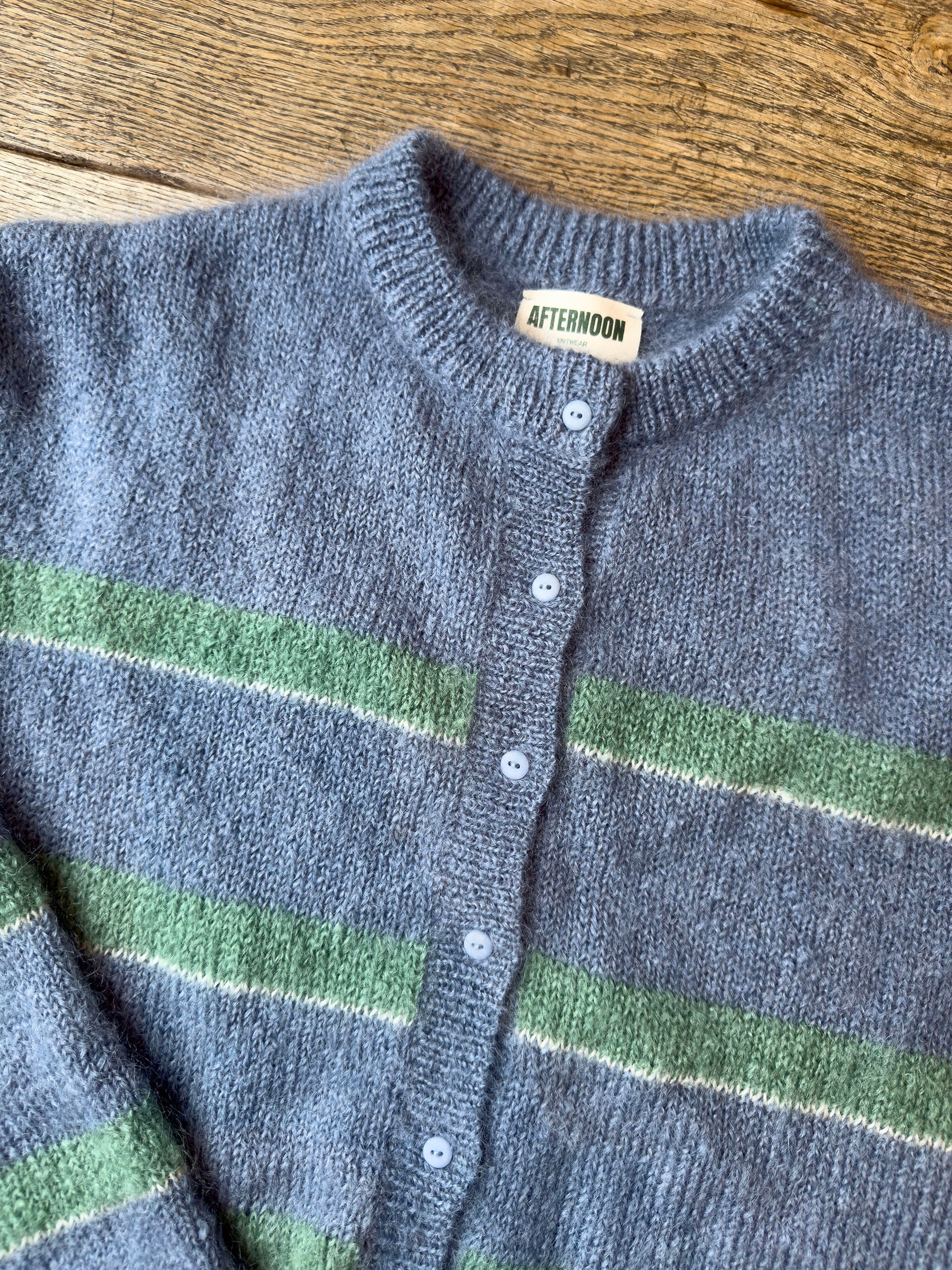 PRE-ORDER - Stripe Cardigan - Soft Blue