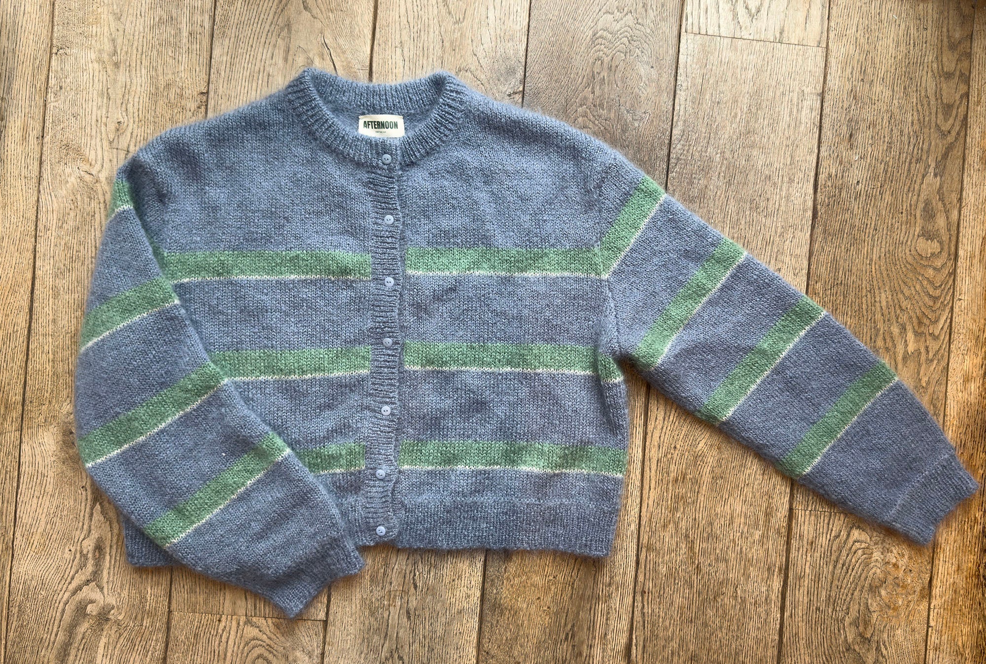 PRE-ORDER - Stripe Cardigan - Soft Blue