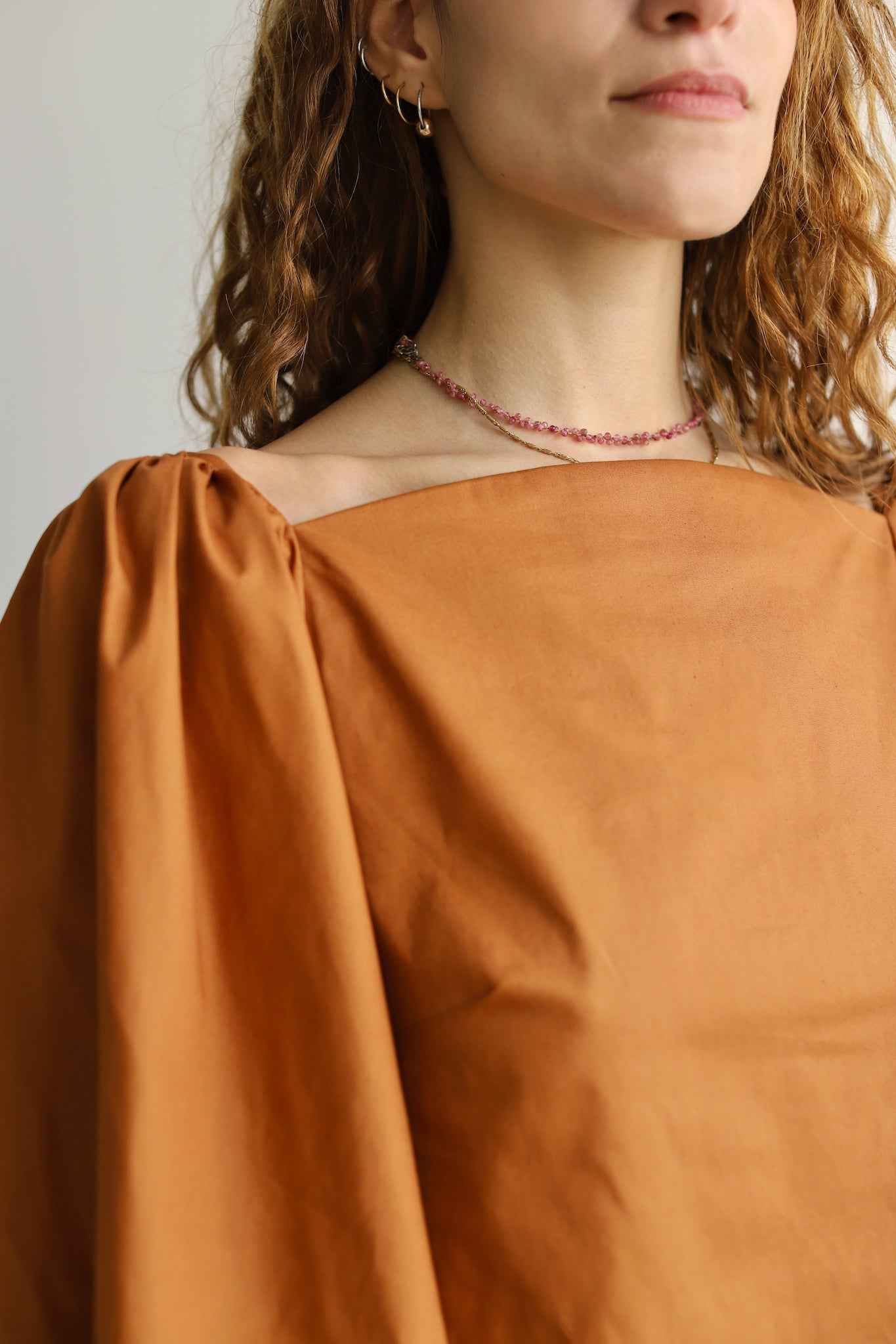 Delphine Mini Dress in Rust
