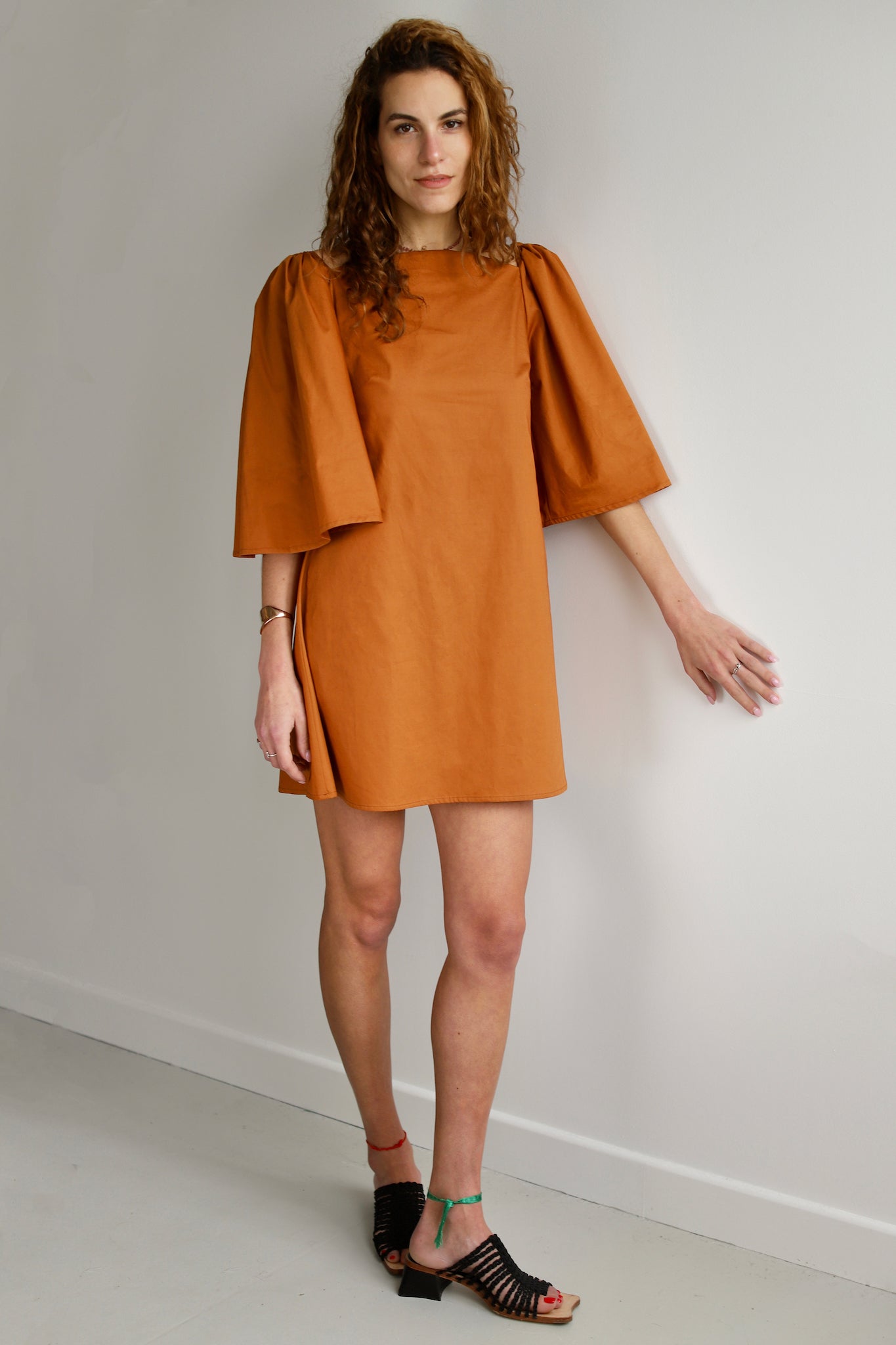 Delphine Mini Dress in Rust