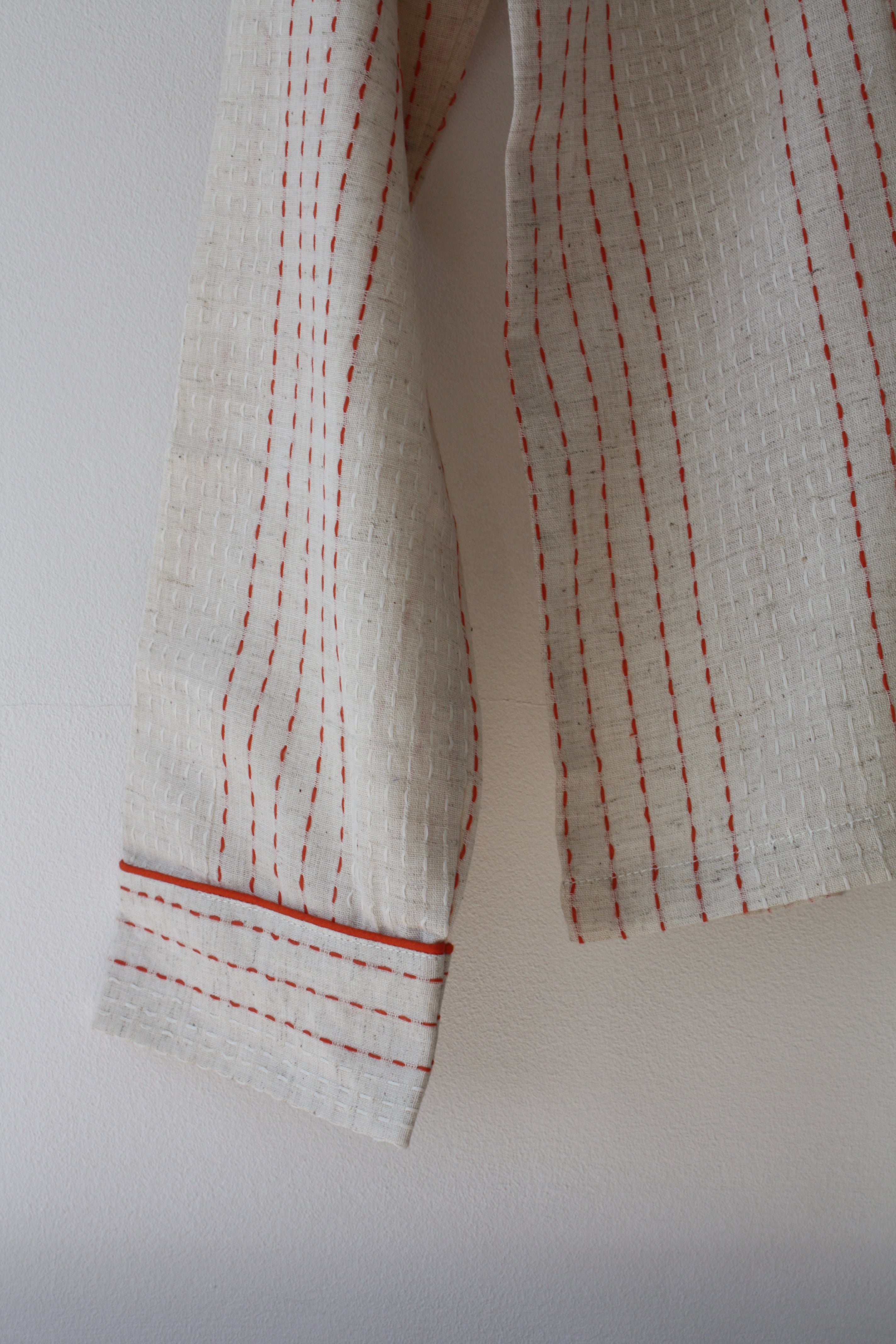 Handwoven Cotton Pyjamas - Orange Stitch