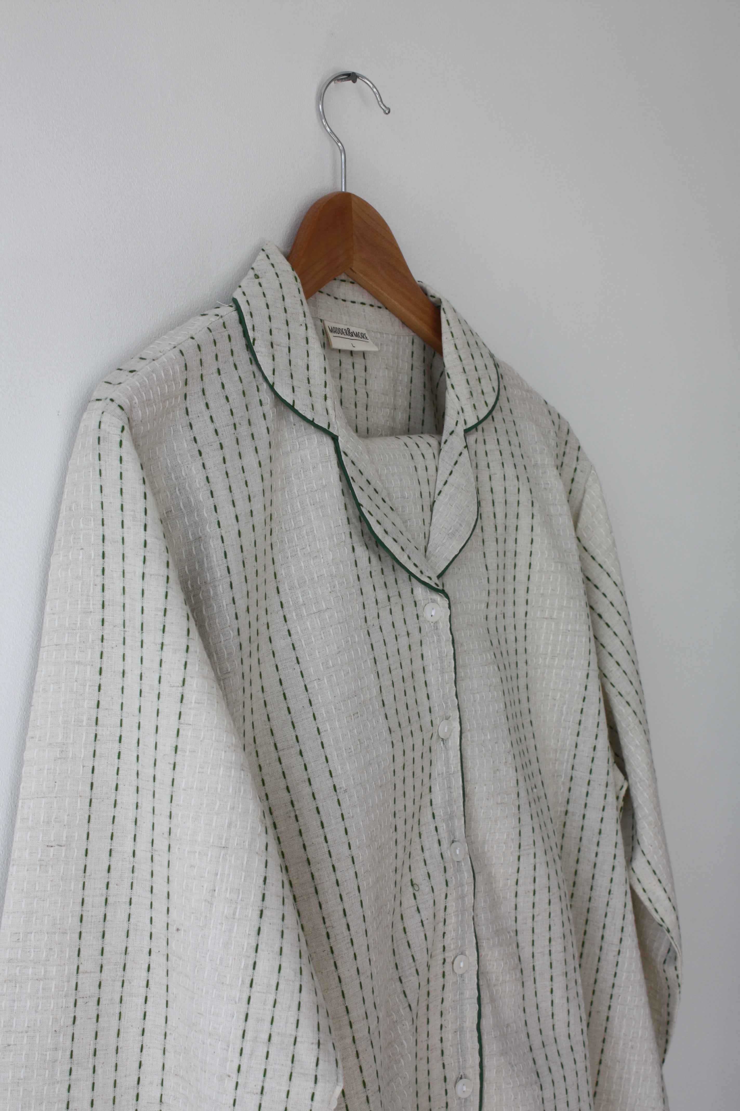 Handwoven Cotton Pyjamas - Green Stitch