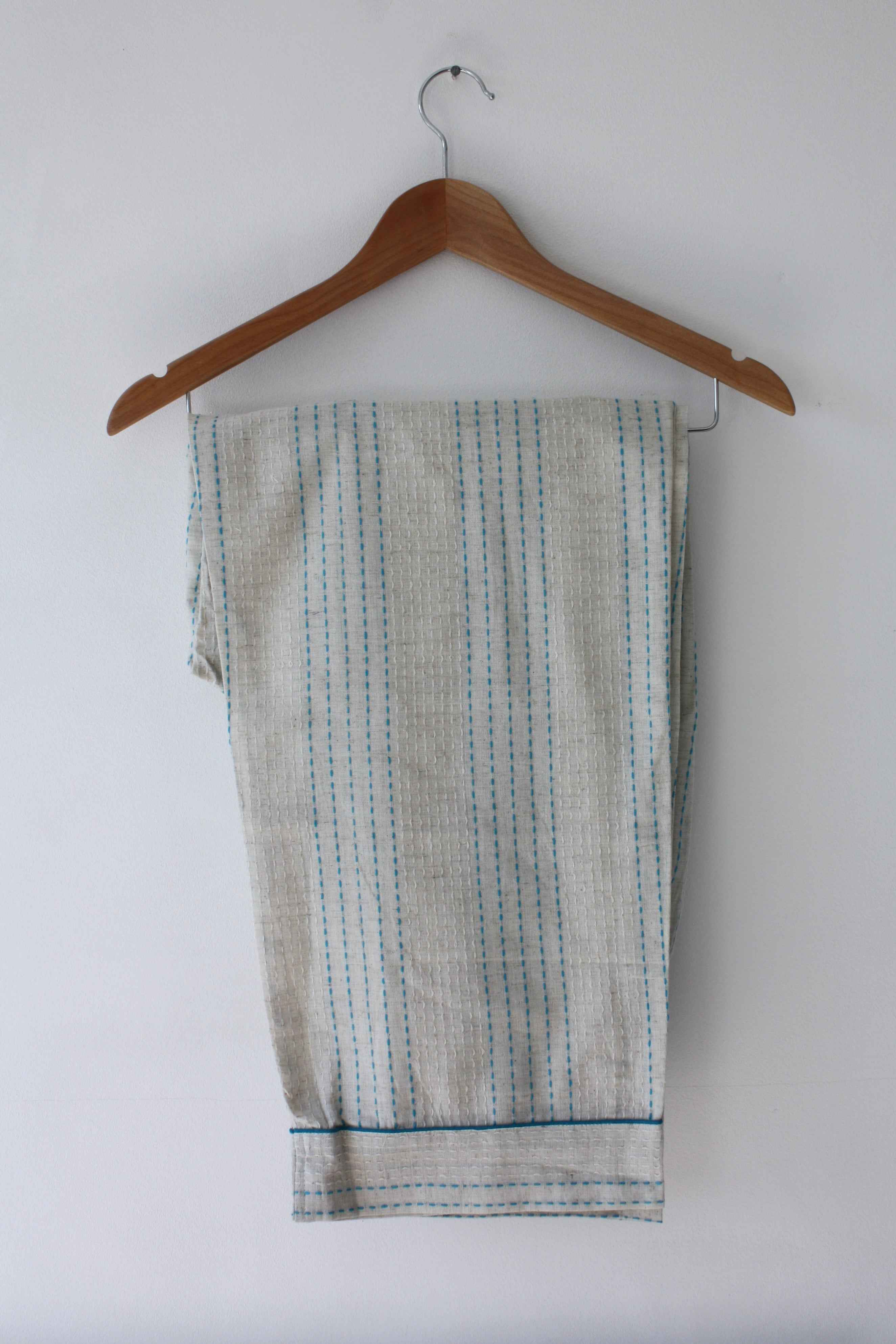 Handwoven Cotton Pyjamas - Blue Stitch