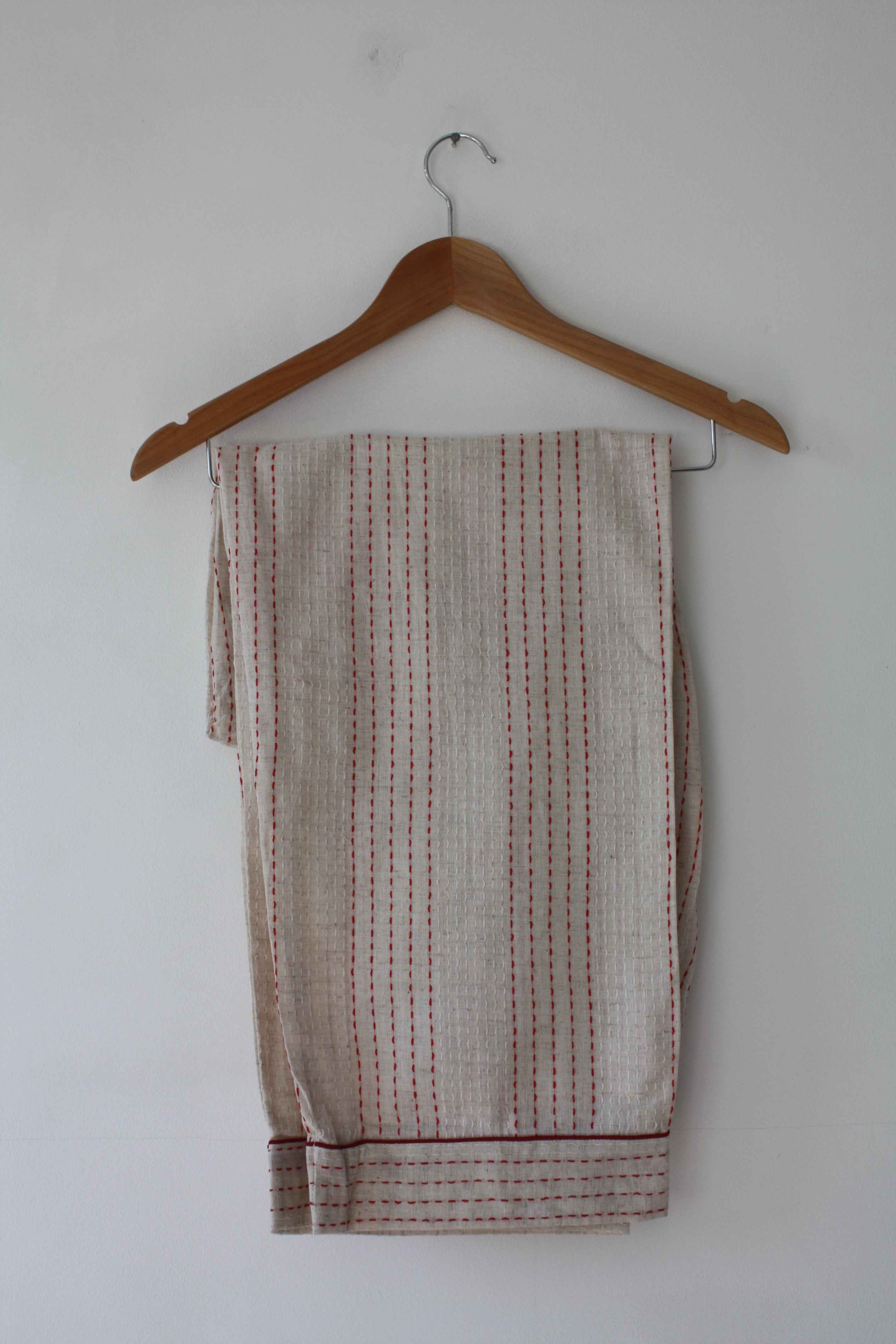 Handwoven Cotton Pyjamas - Red Stitch