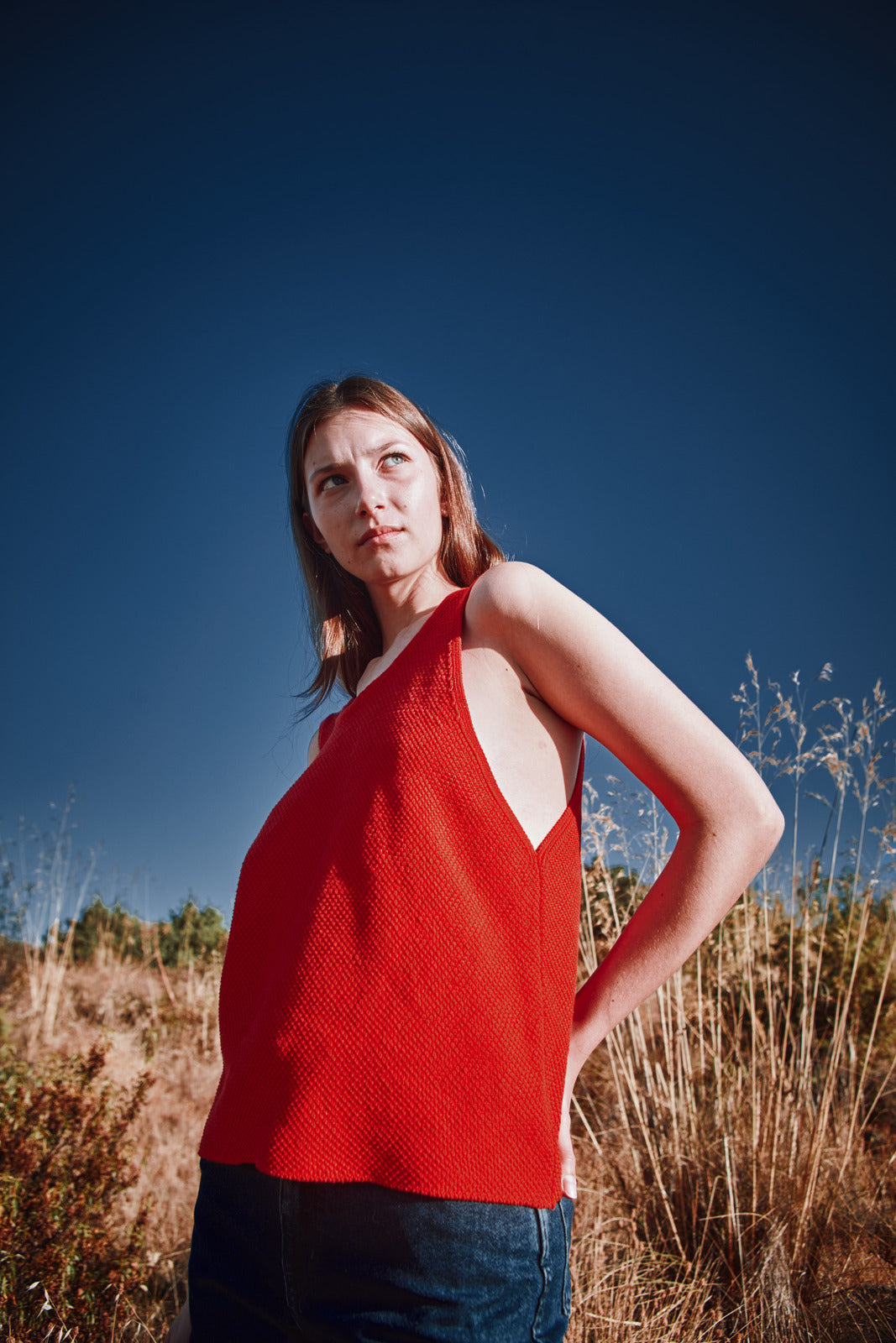 LARA Tank Top in Organic Cotton - Red