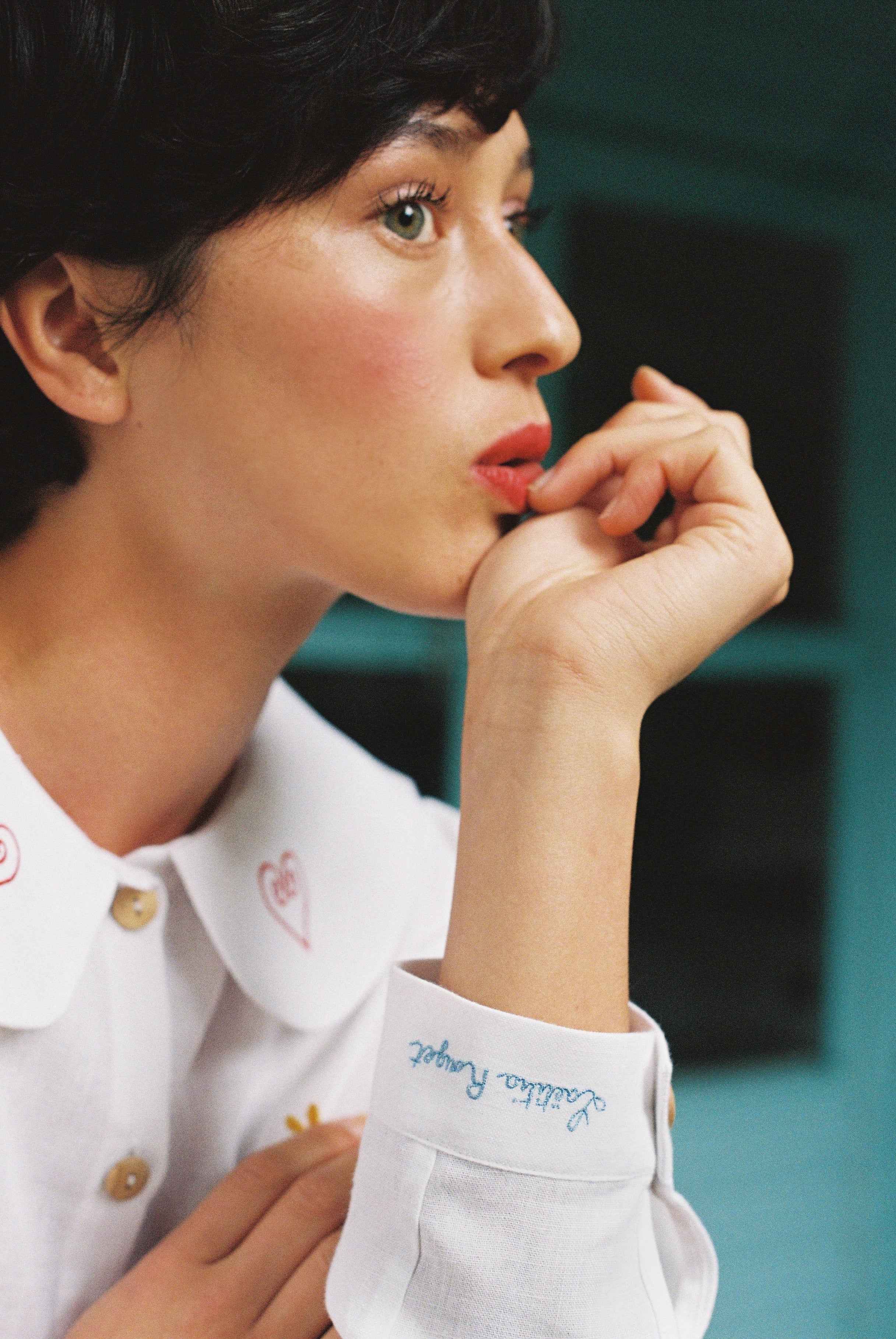 OLALA Embroidered Claudine Linen Blouse - White  x Laetitia Rouget - Delivery from June 2026