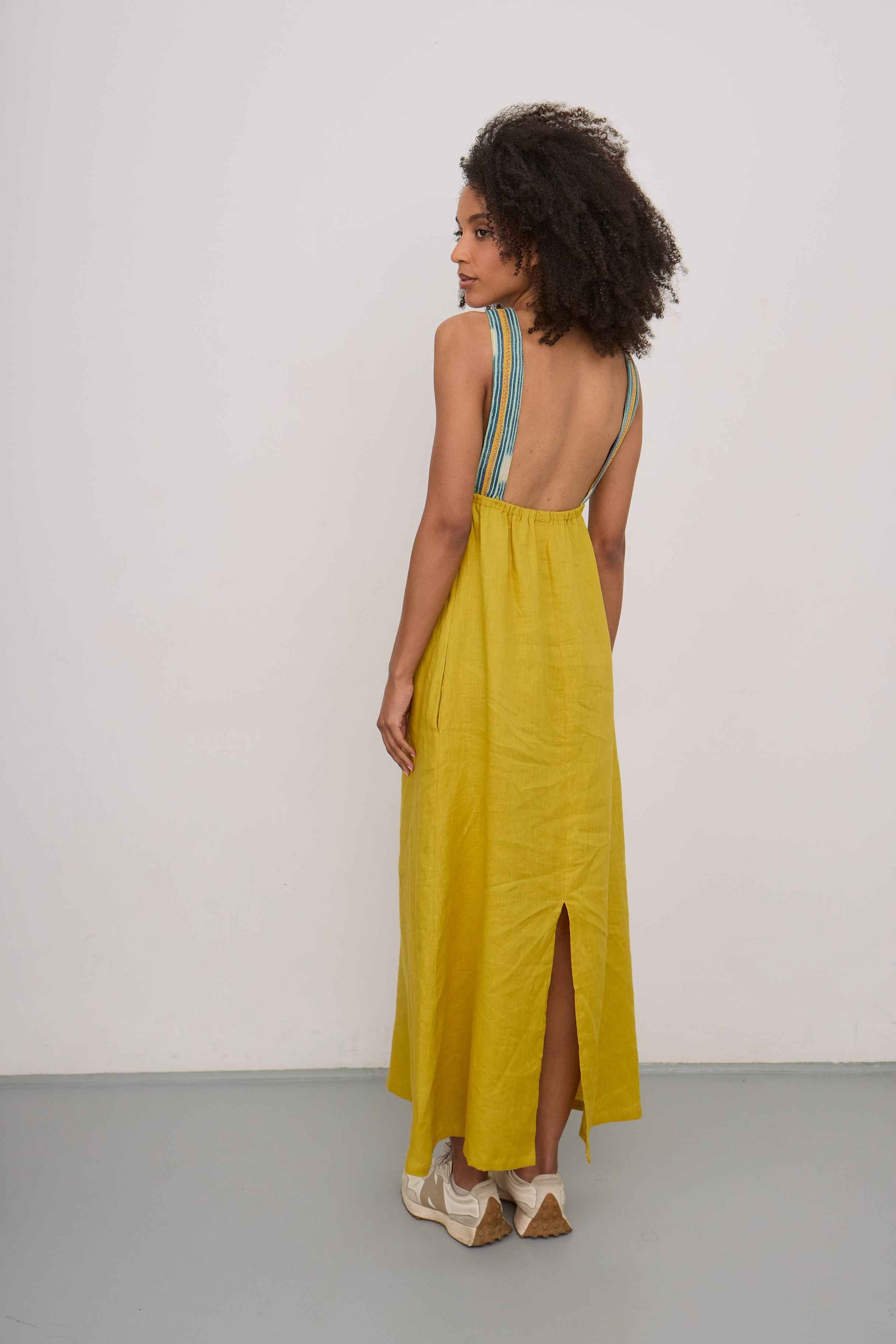 Amina Cross Linen Dress
