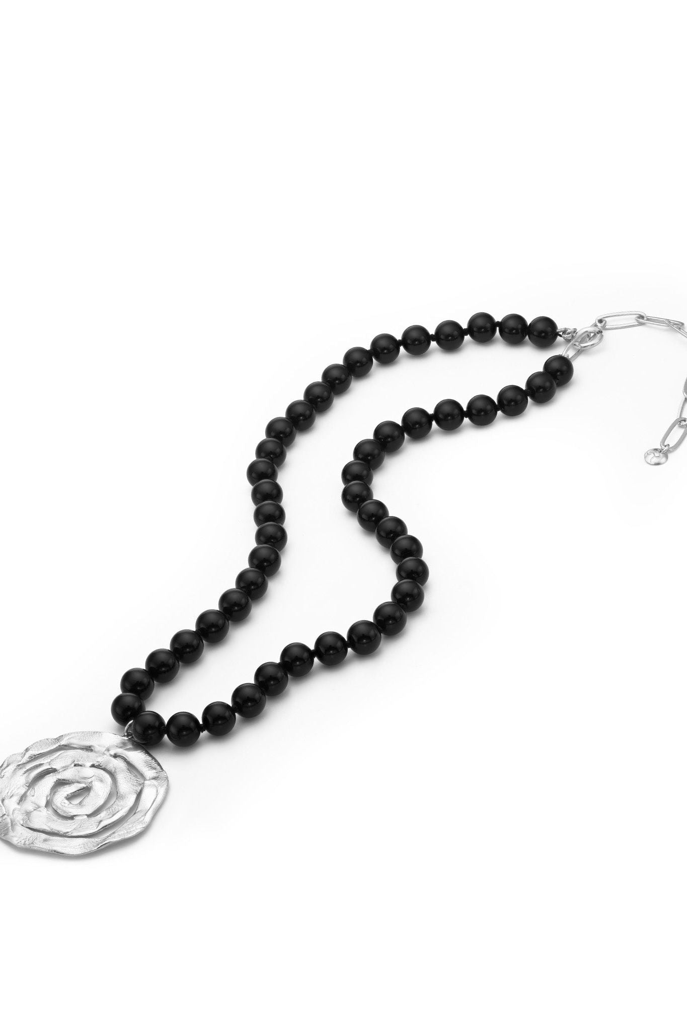 Origin Onyx Necklace Silver