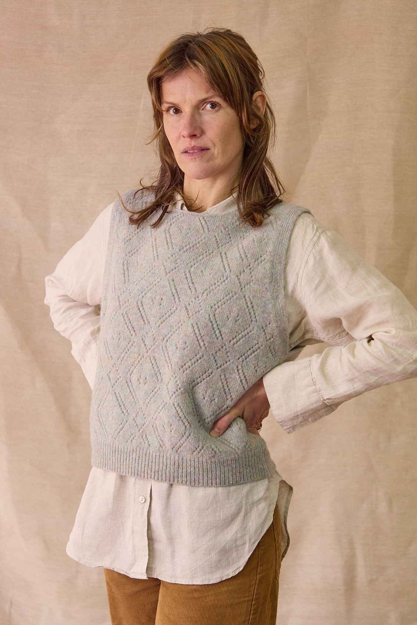 Diamond Open Knit Top | Opal