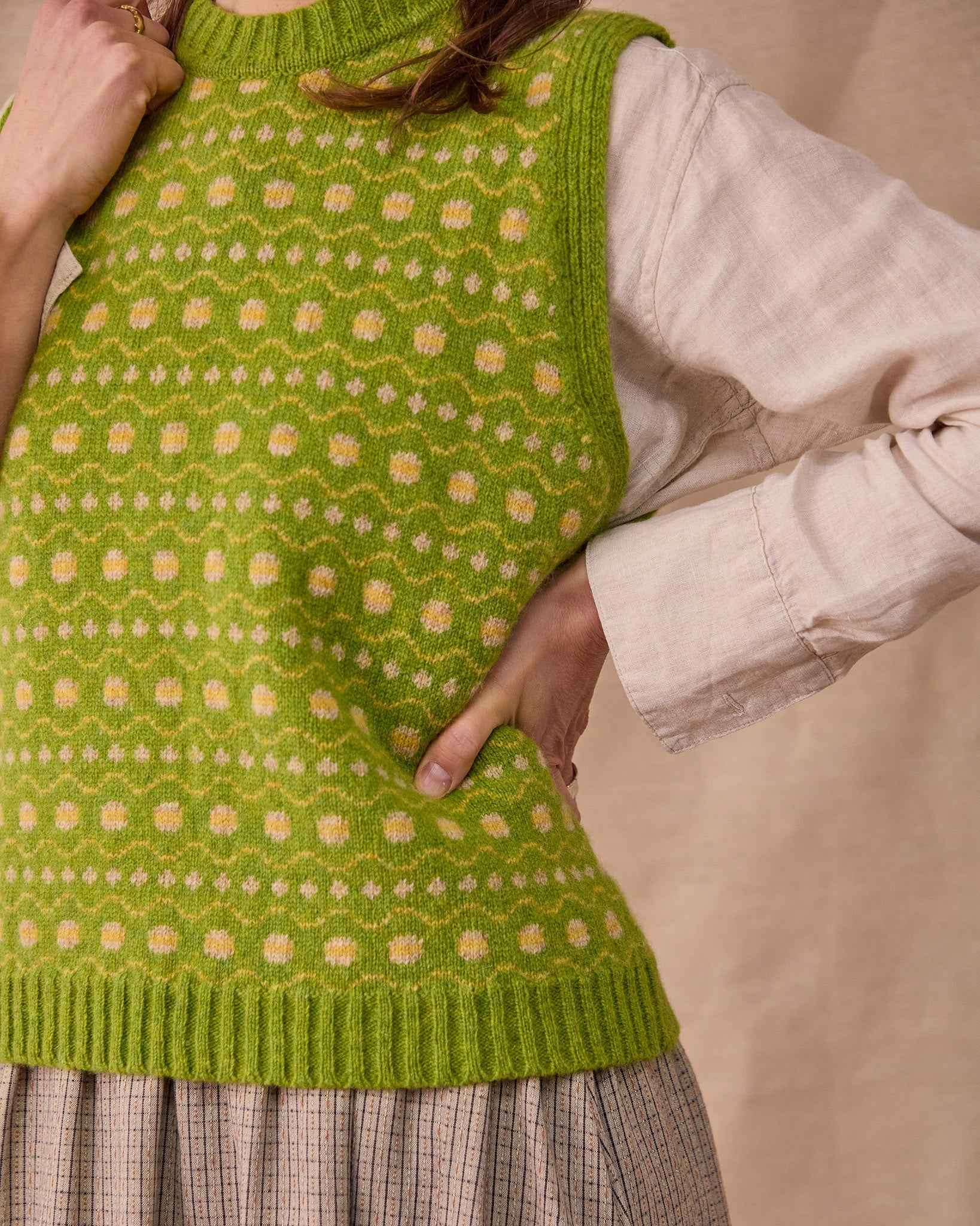 Fair Isle Vest | Chartreuse