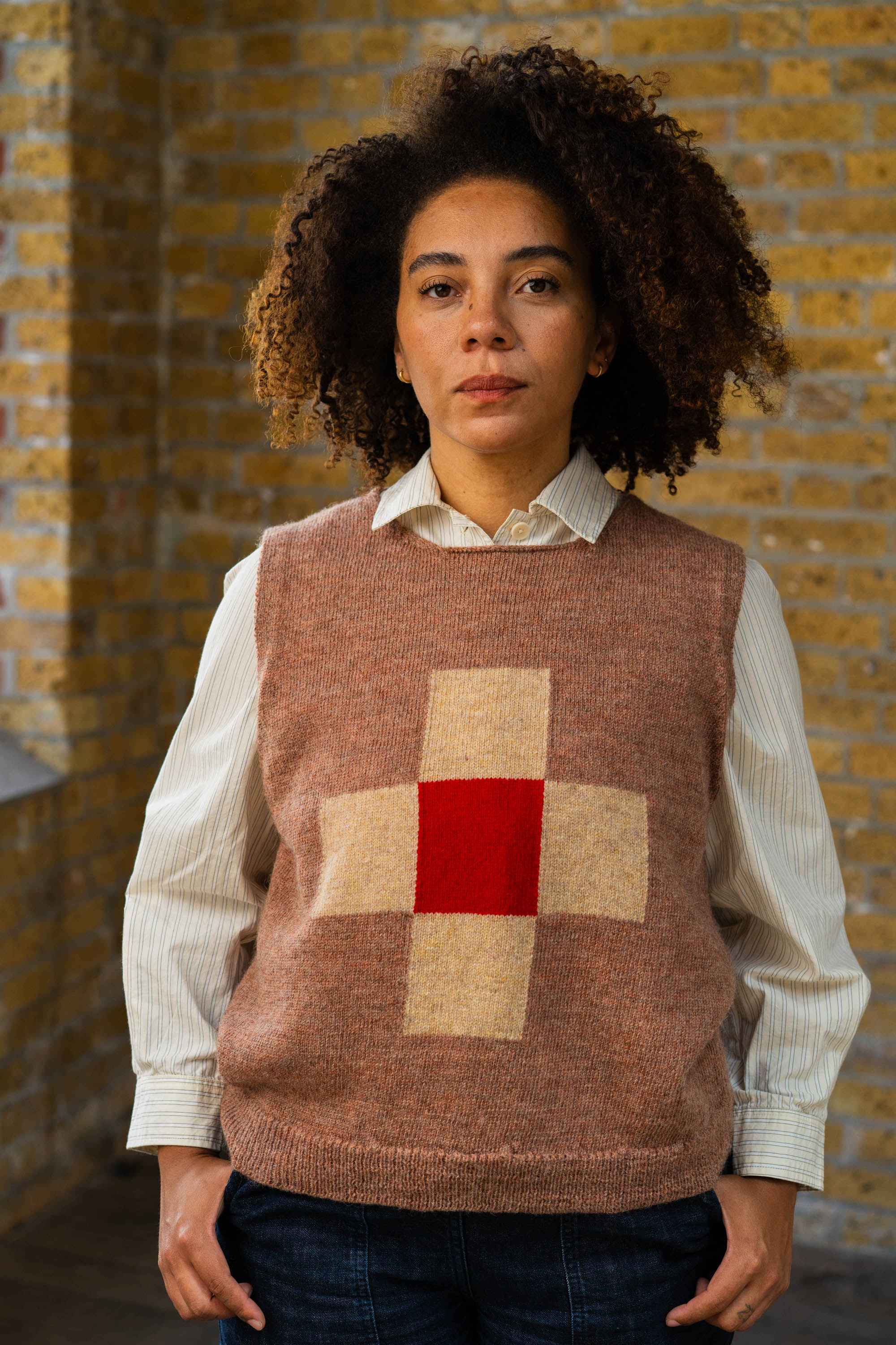 Red Cross Knitted Top