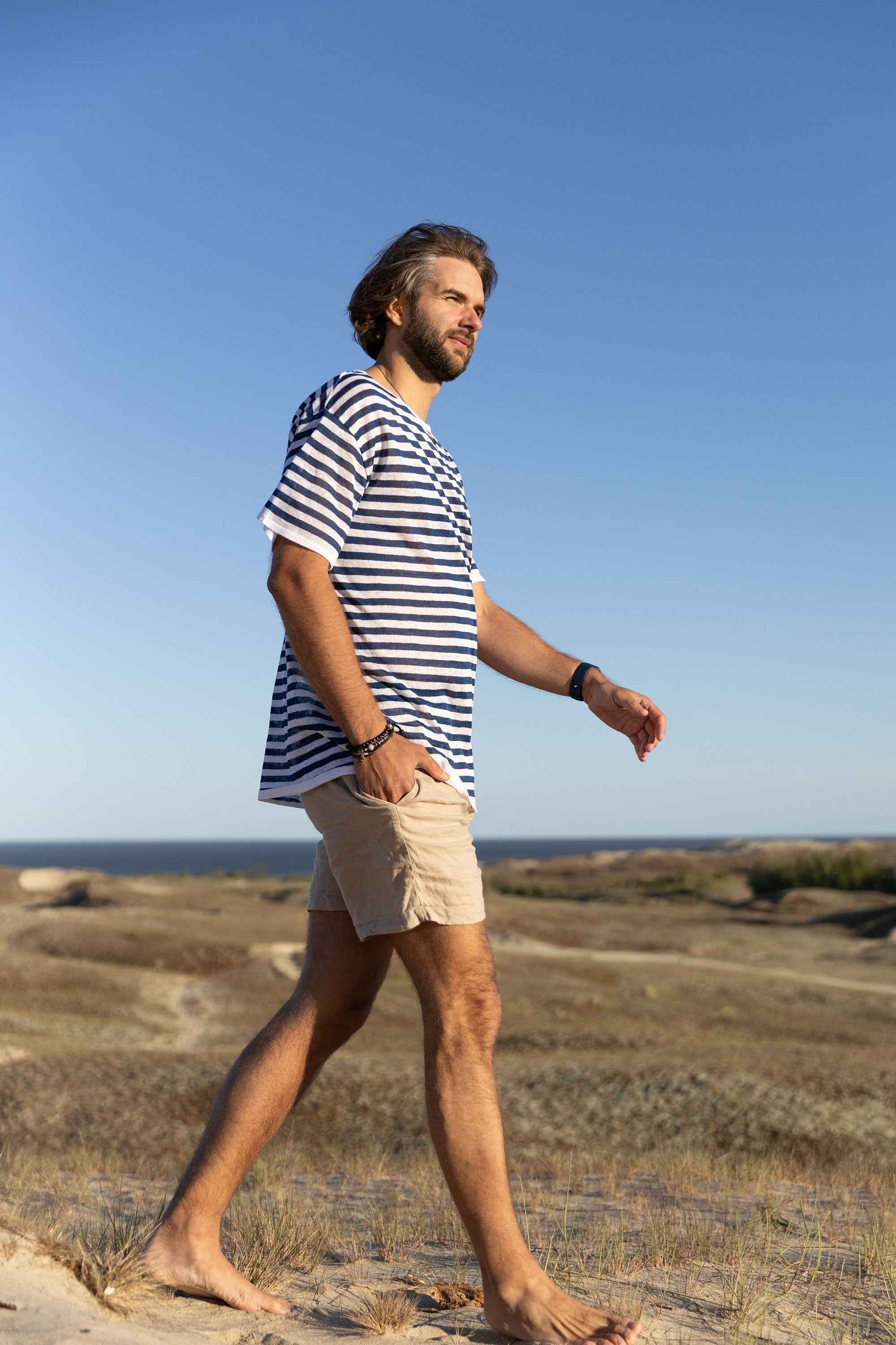 Energia 100% Linen T-shirt Navy *Unisex*