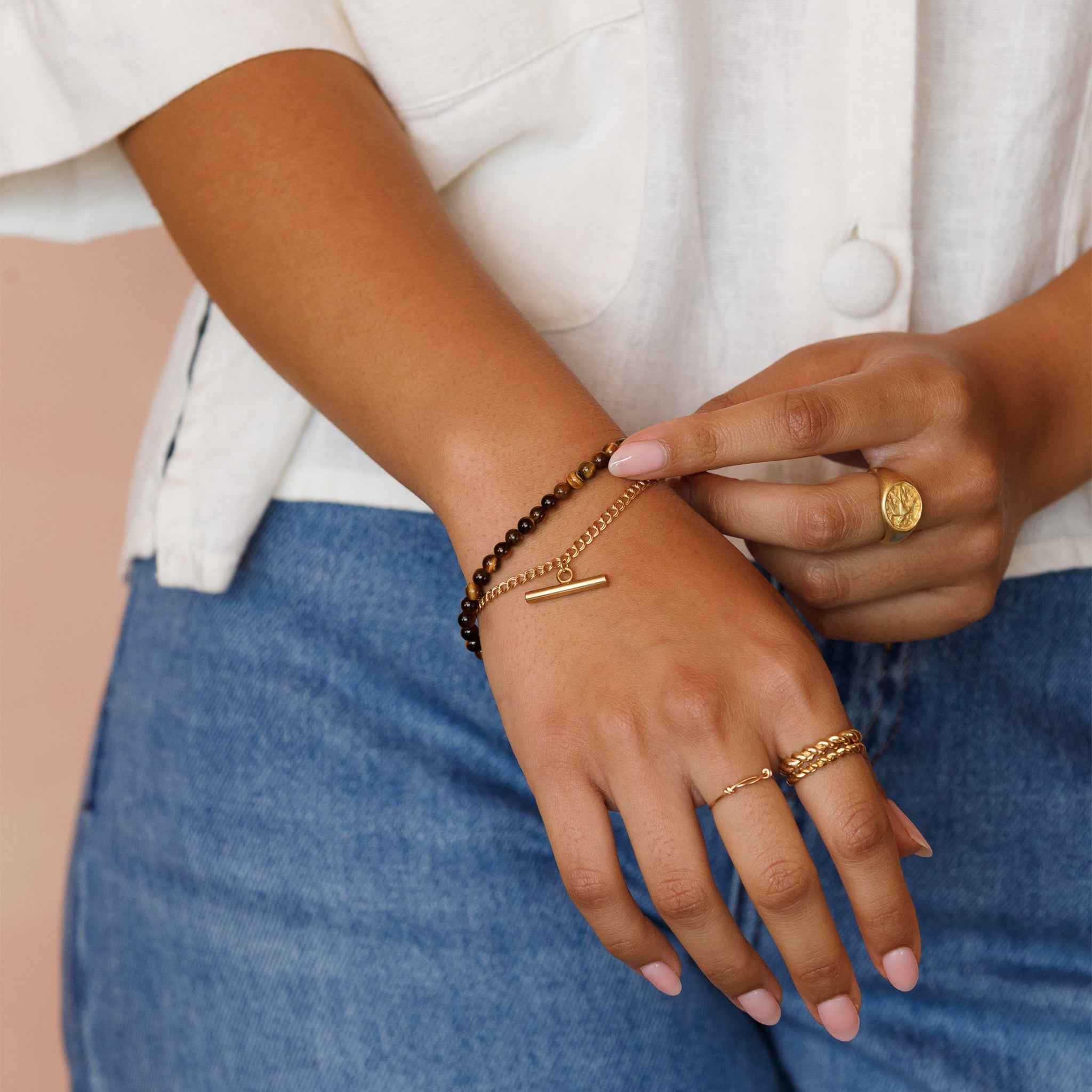 Tiger’s Eye Āina Beaded Bracelet