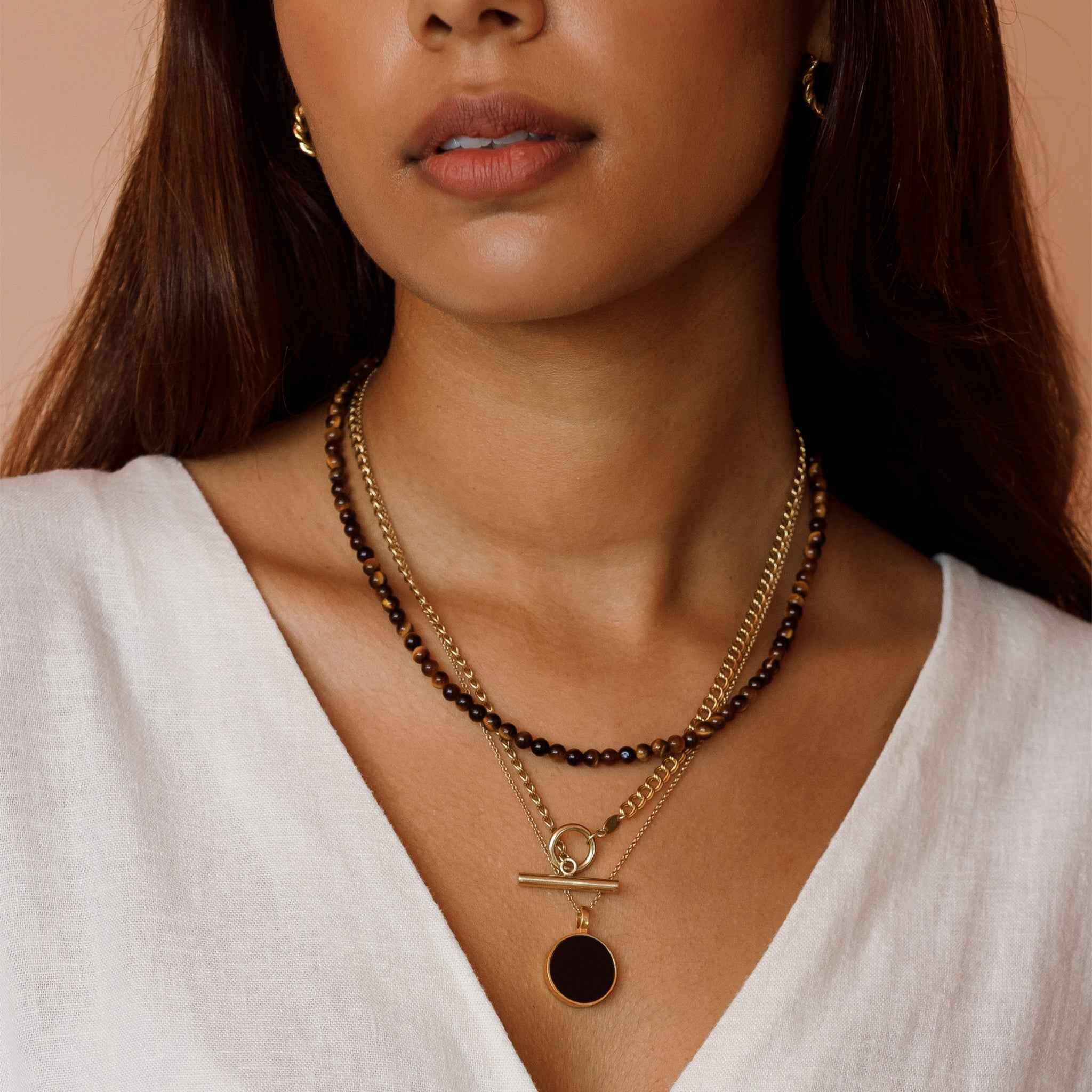 Tiger’s Eye Āina Beaded Necklace