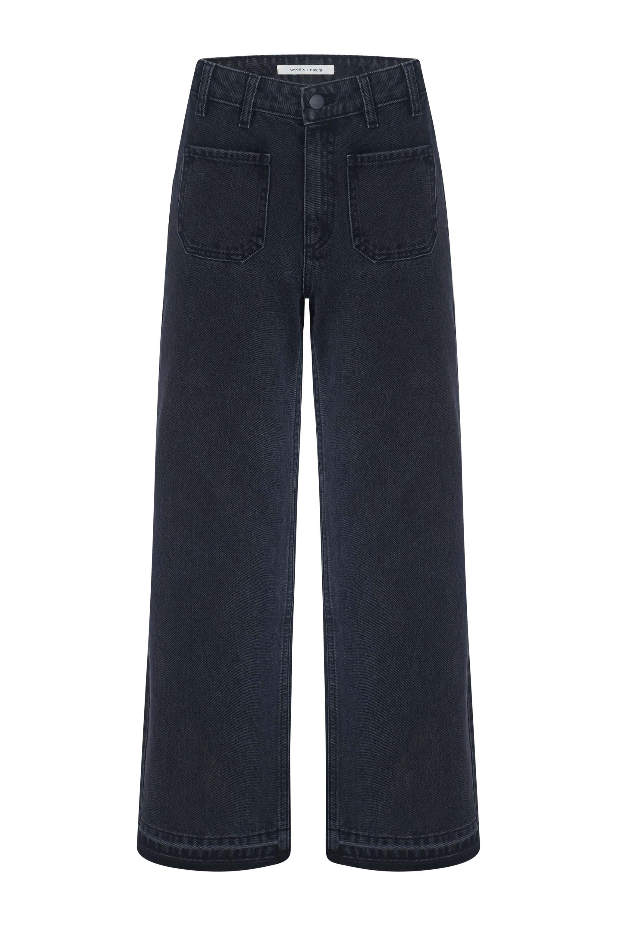 Gigi Kick Flare Jean in Raven - seventy + mochi