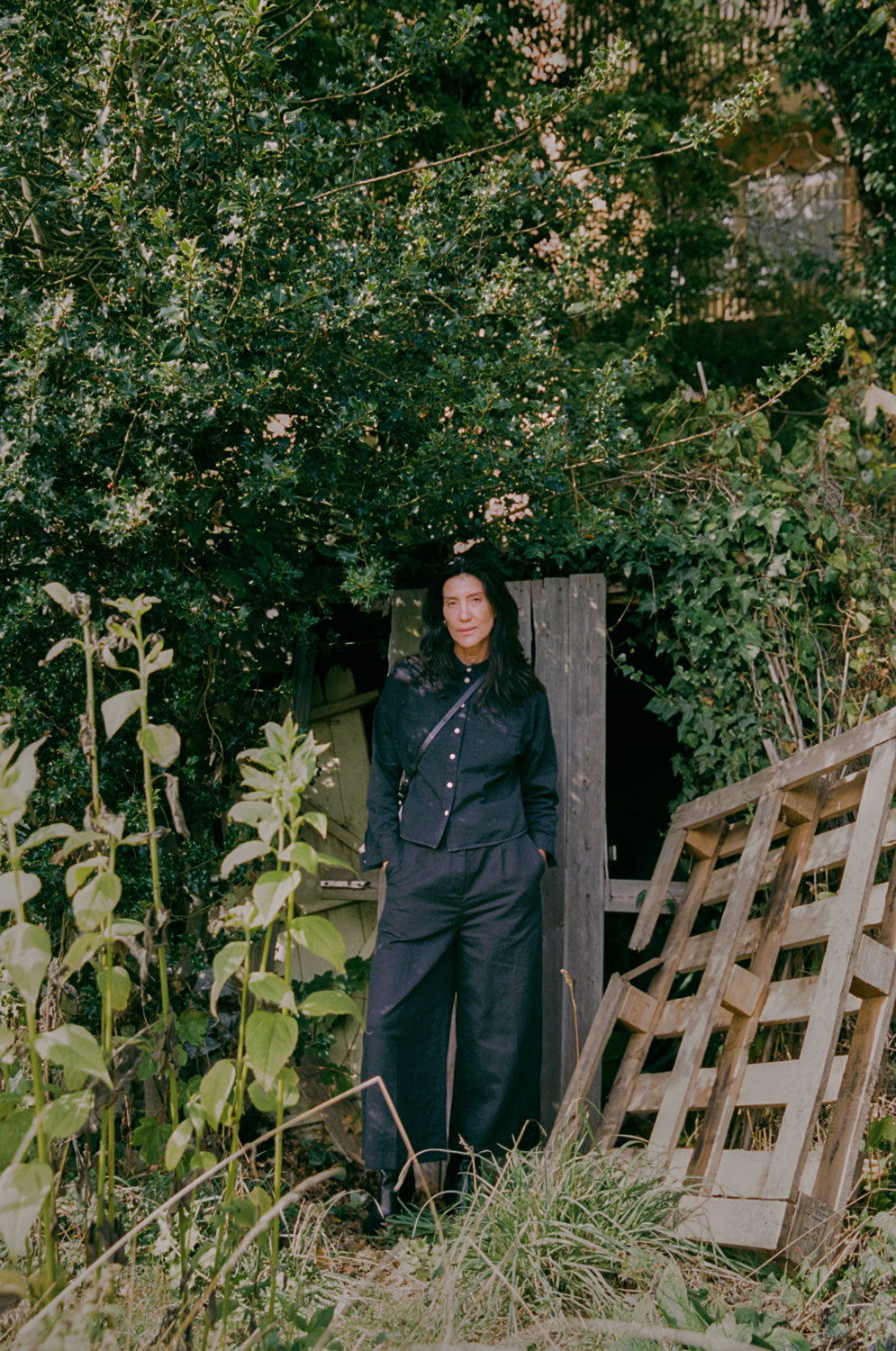 Lela Boxy Shirt, Black Japanese Denim