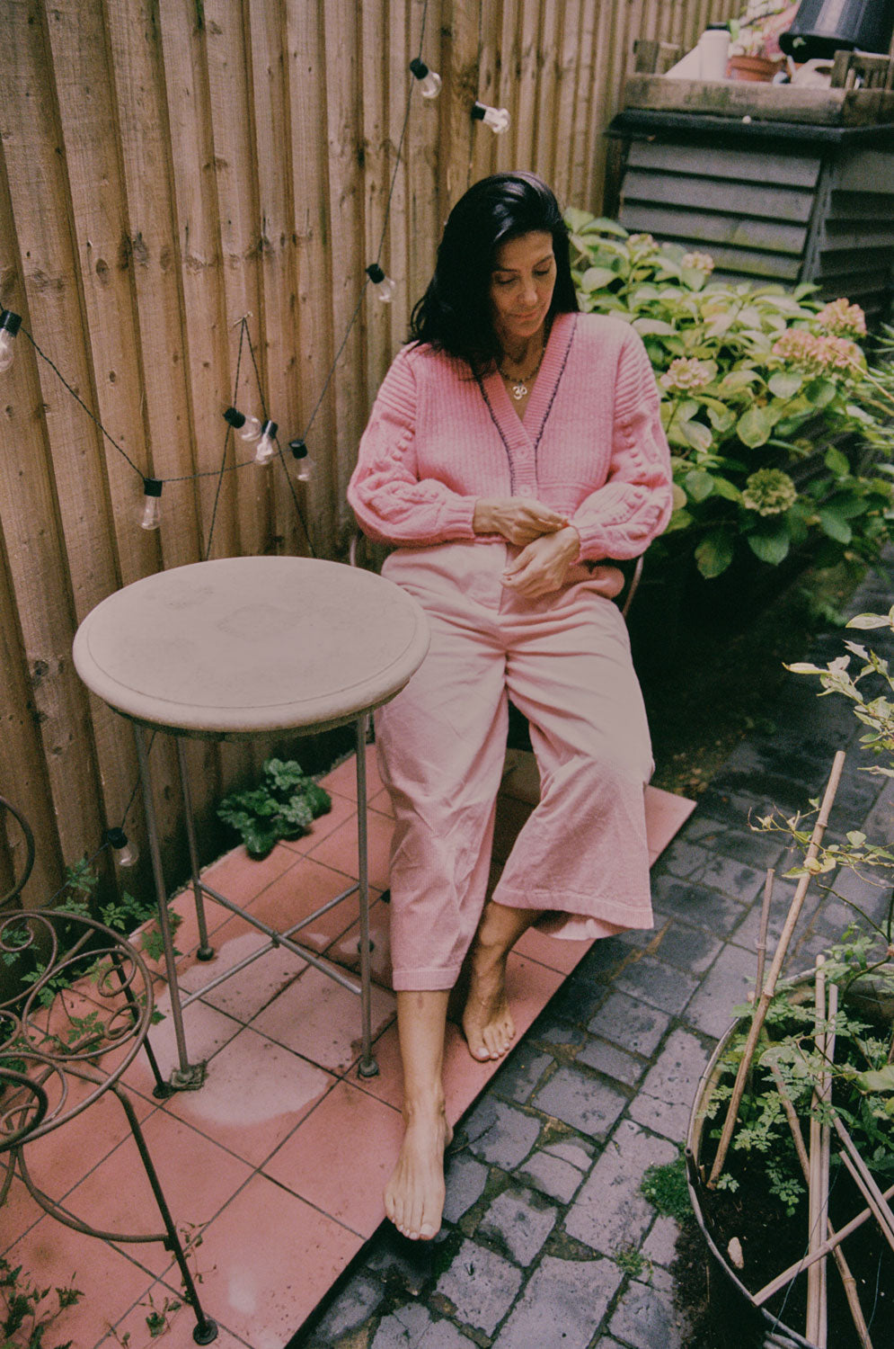 Frida Chunky Knit Cardigan, Pink
