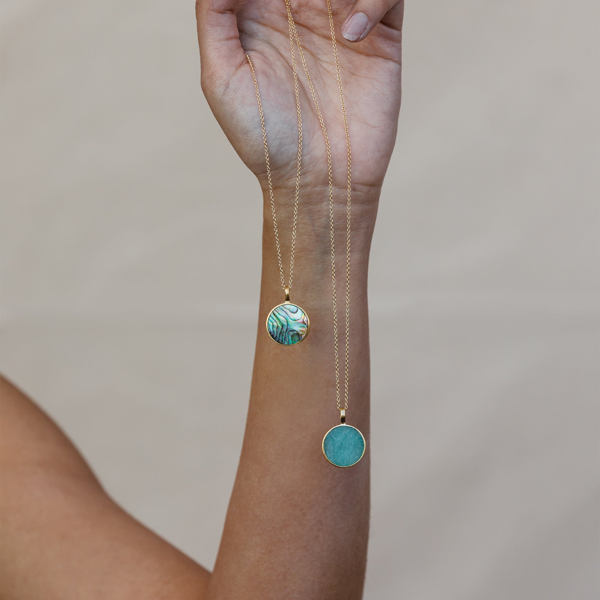 Amazonite Porthole Necklace
