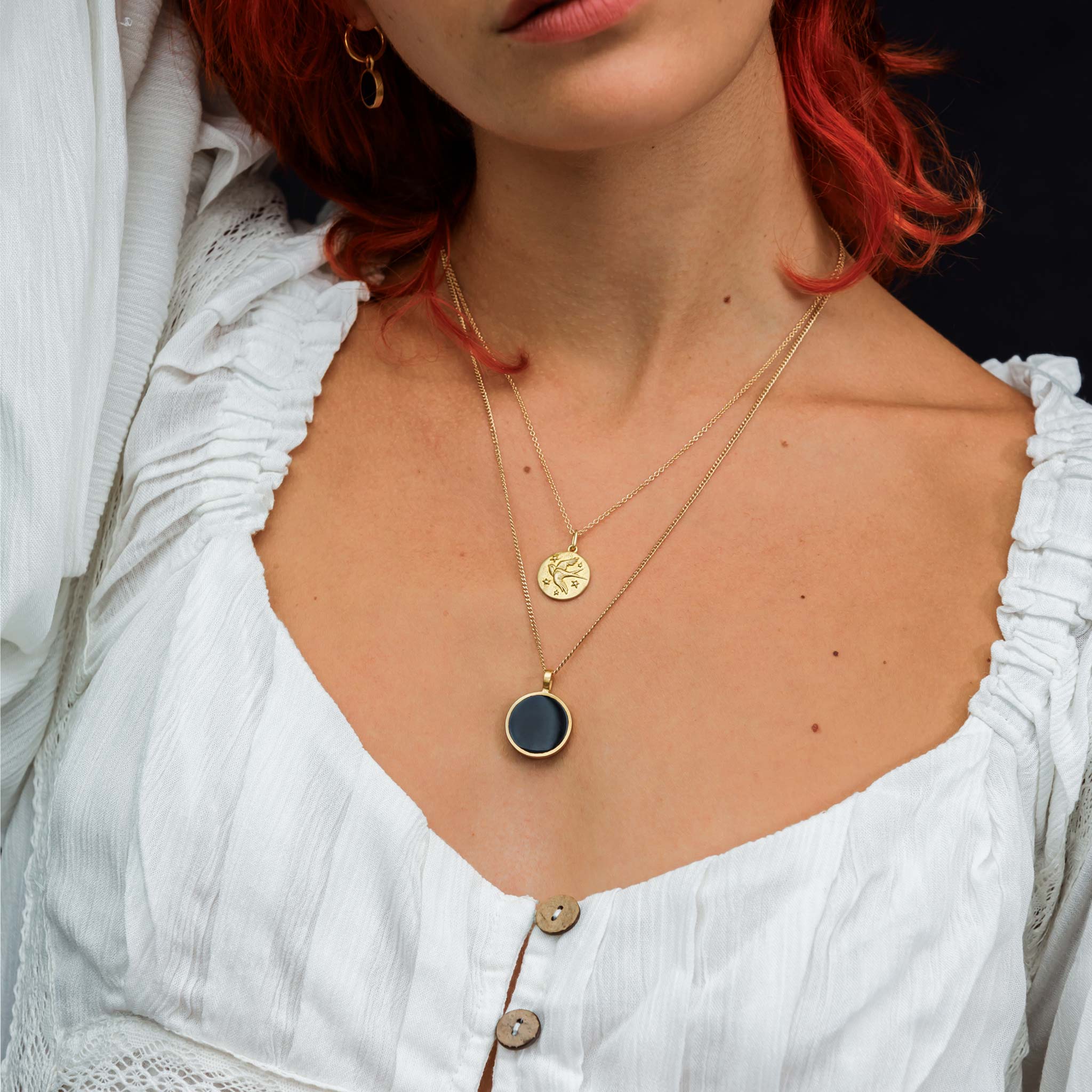 Black Onyx Porthole Necklace