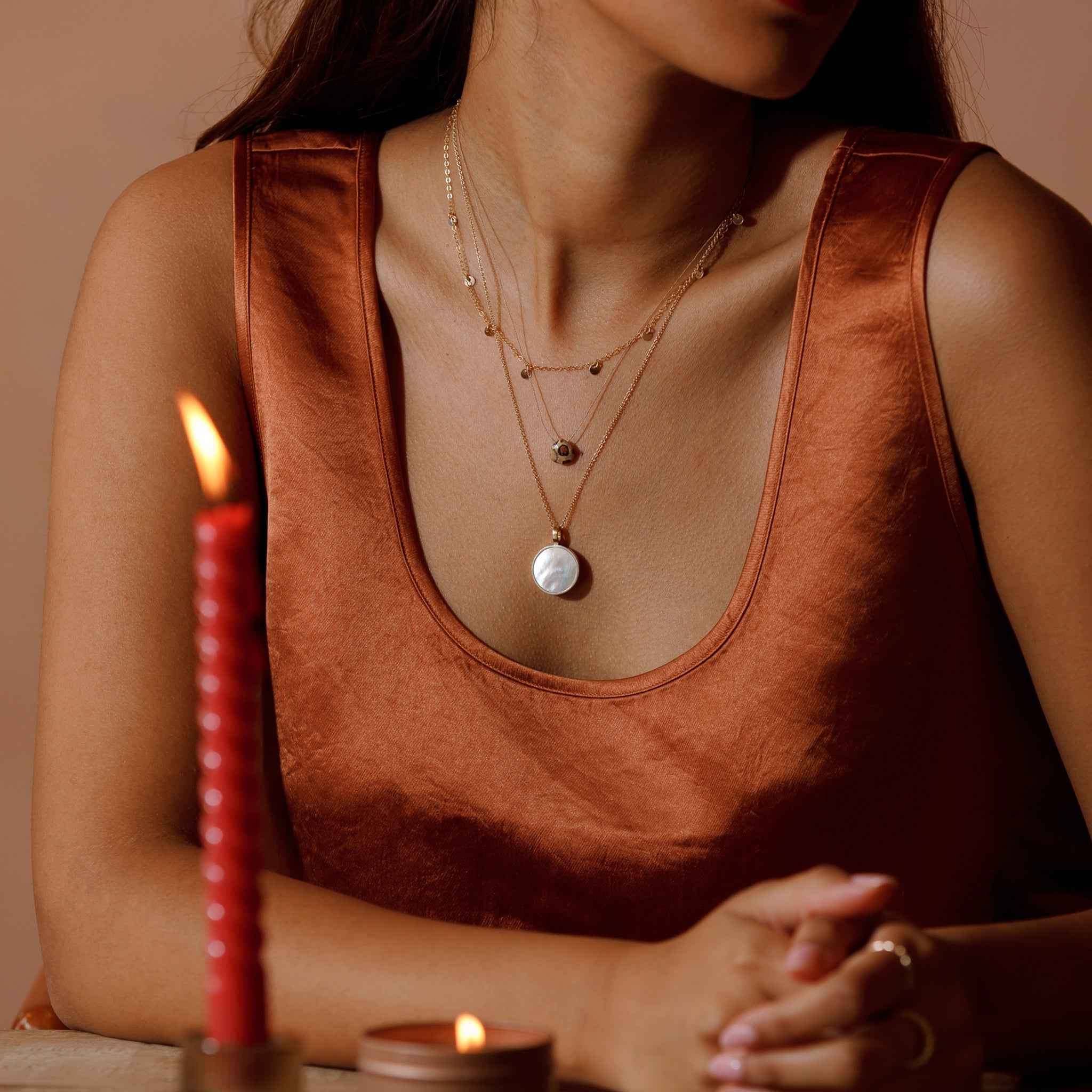 Mother of Pearl Porthole Necklace
