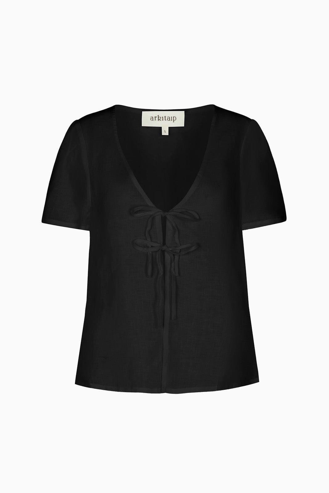 The Laurene Tie Blouse in black