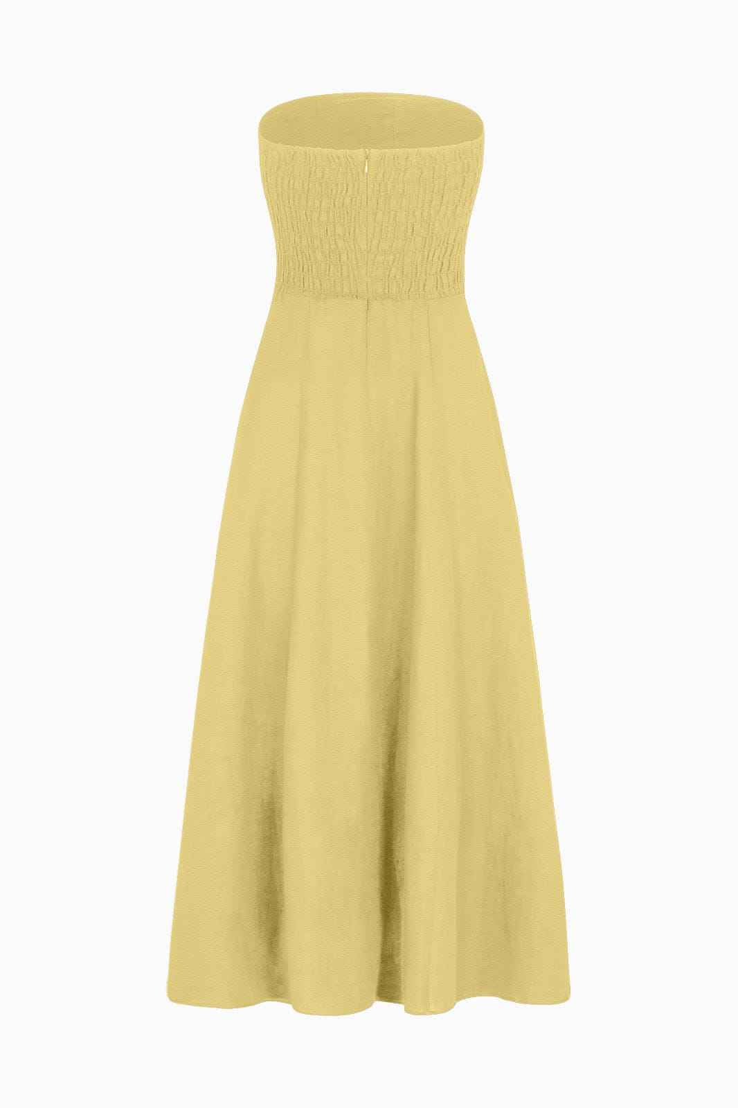 The Chiara Maxi Bandeau Dress in yellow