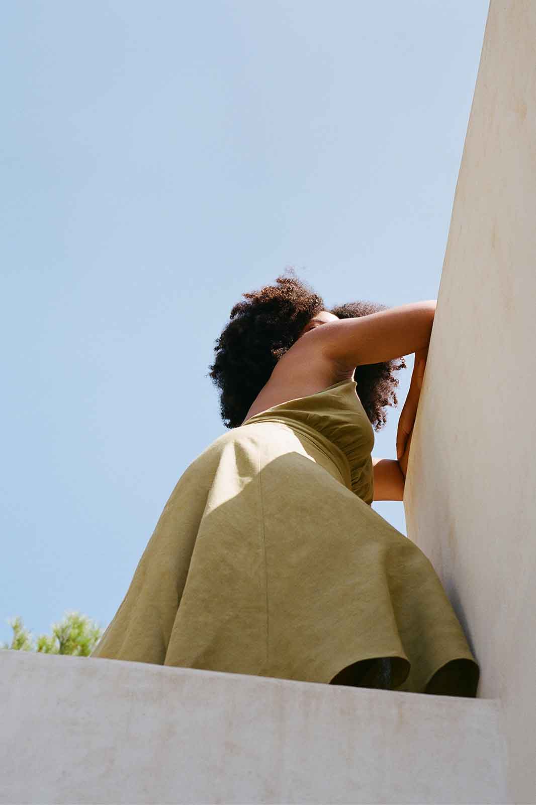 The Isi Halterneck Dress in Willow Green
