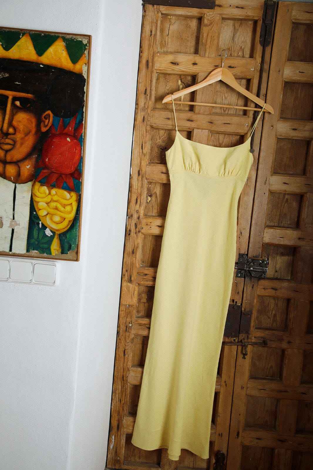 The Nicola Maxi Slip Dress in yellow
