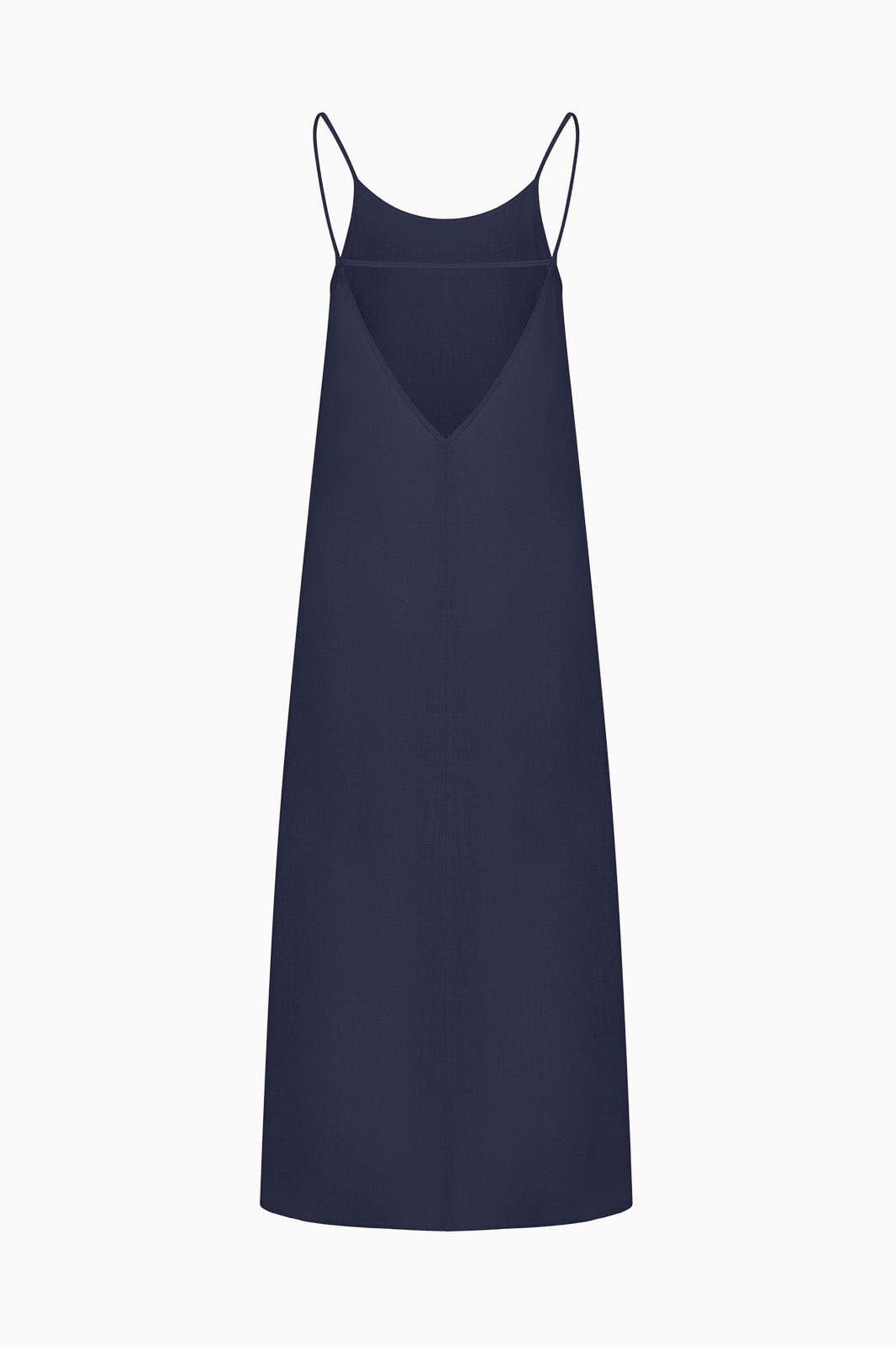 The Trude Linen Slip Dress in navy blue