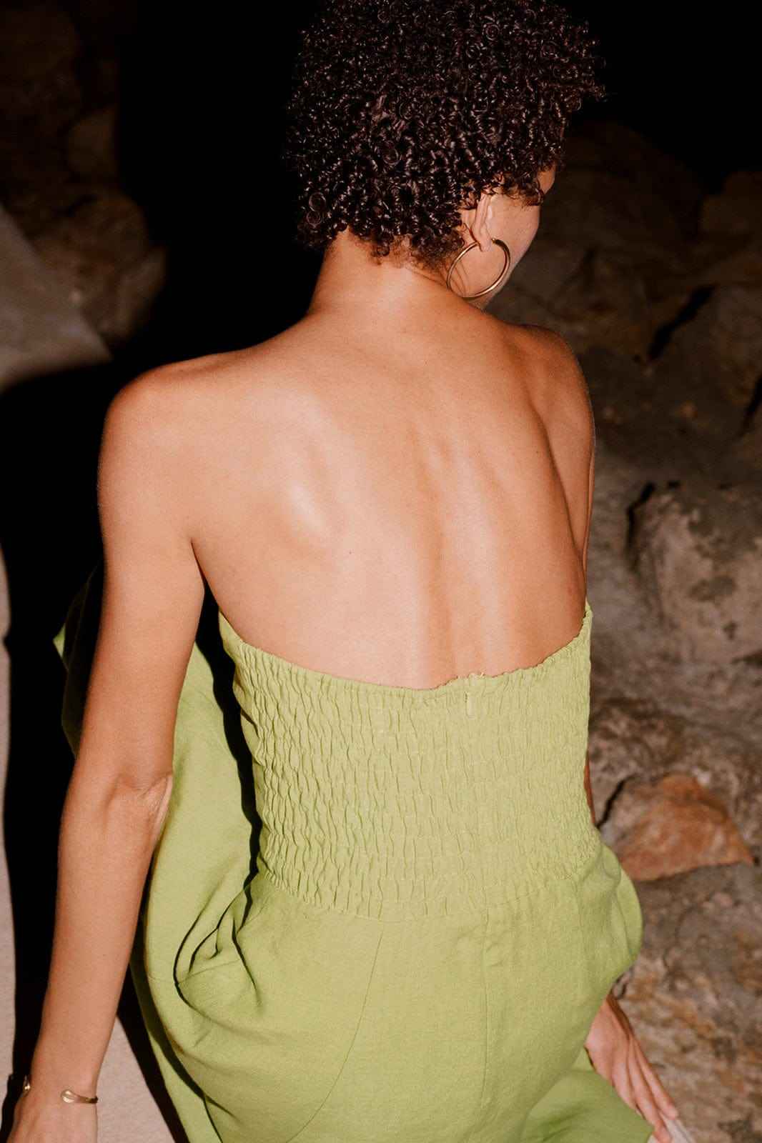 The Chiara Maxi Bandeau Dress in apple green